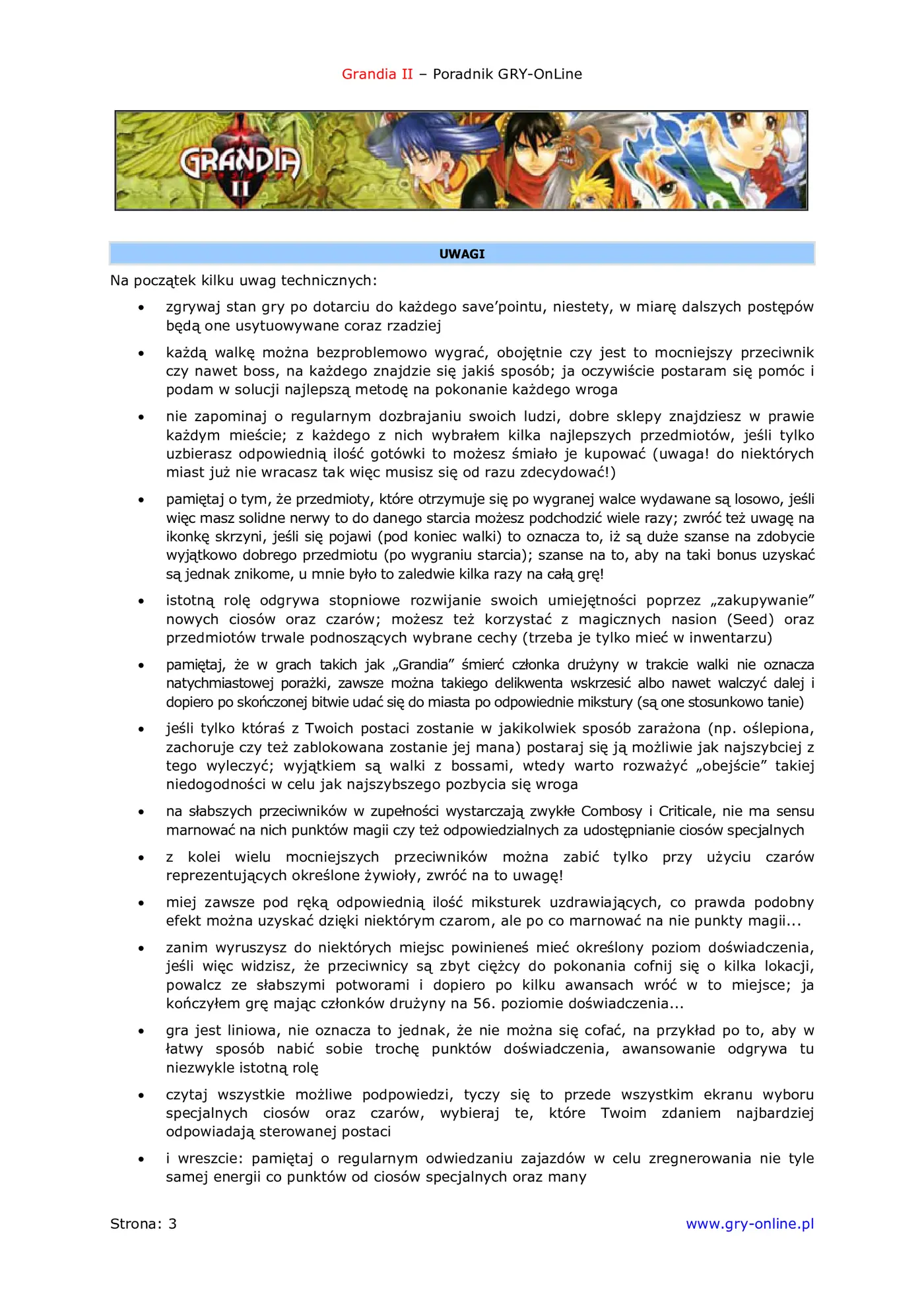 Fragment „Grandia II - poradnik do gry” — strona 4 z 8