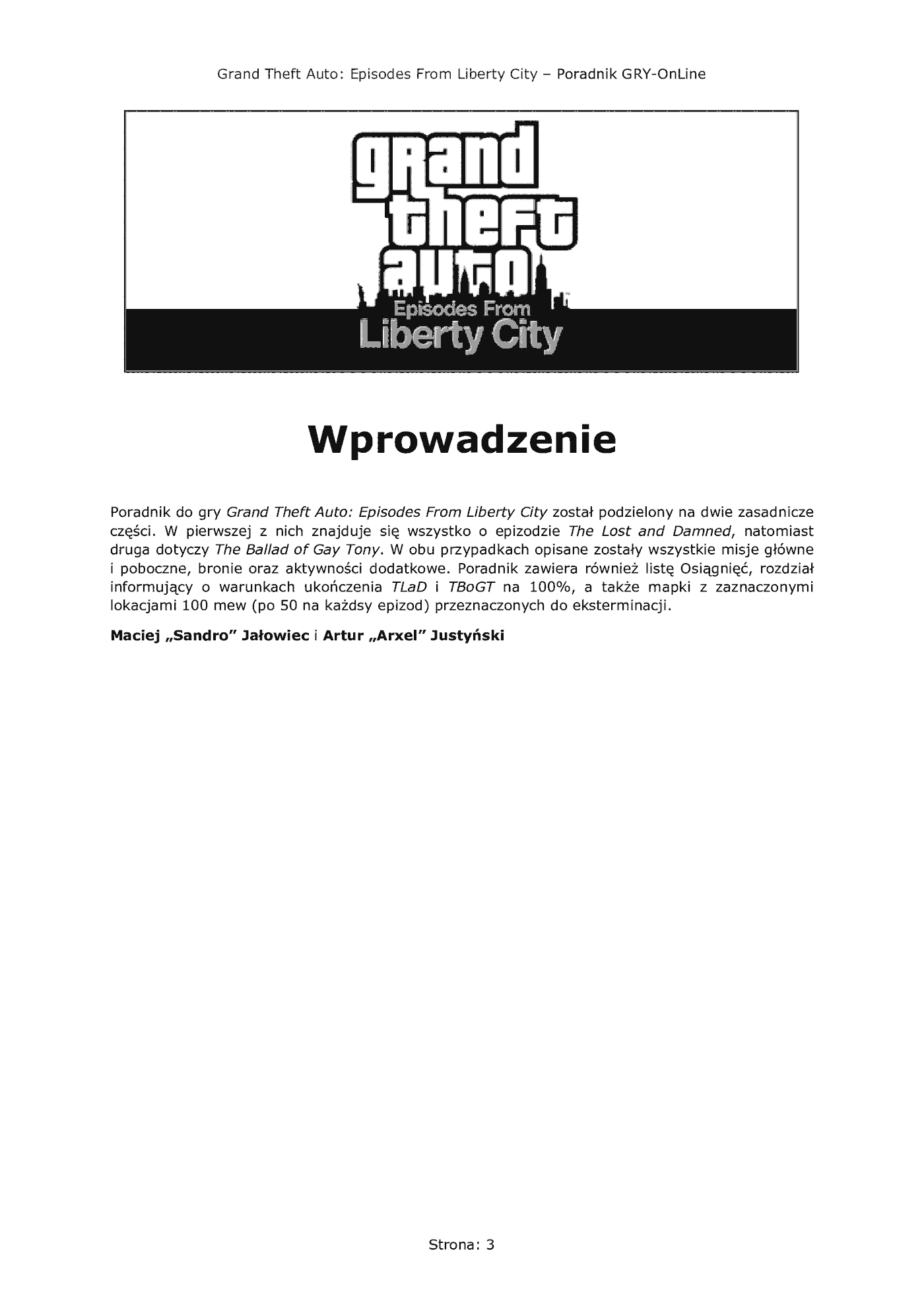 Fragment „Grand Theft Auto: Episodes from Liberty City - Xbox 360 - poradnik do gry” — strona 4 z 8