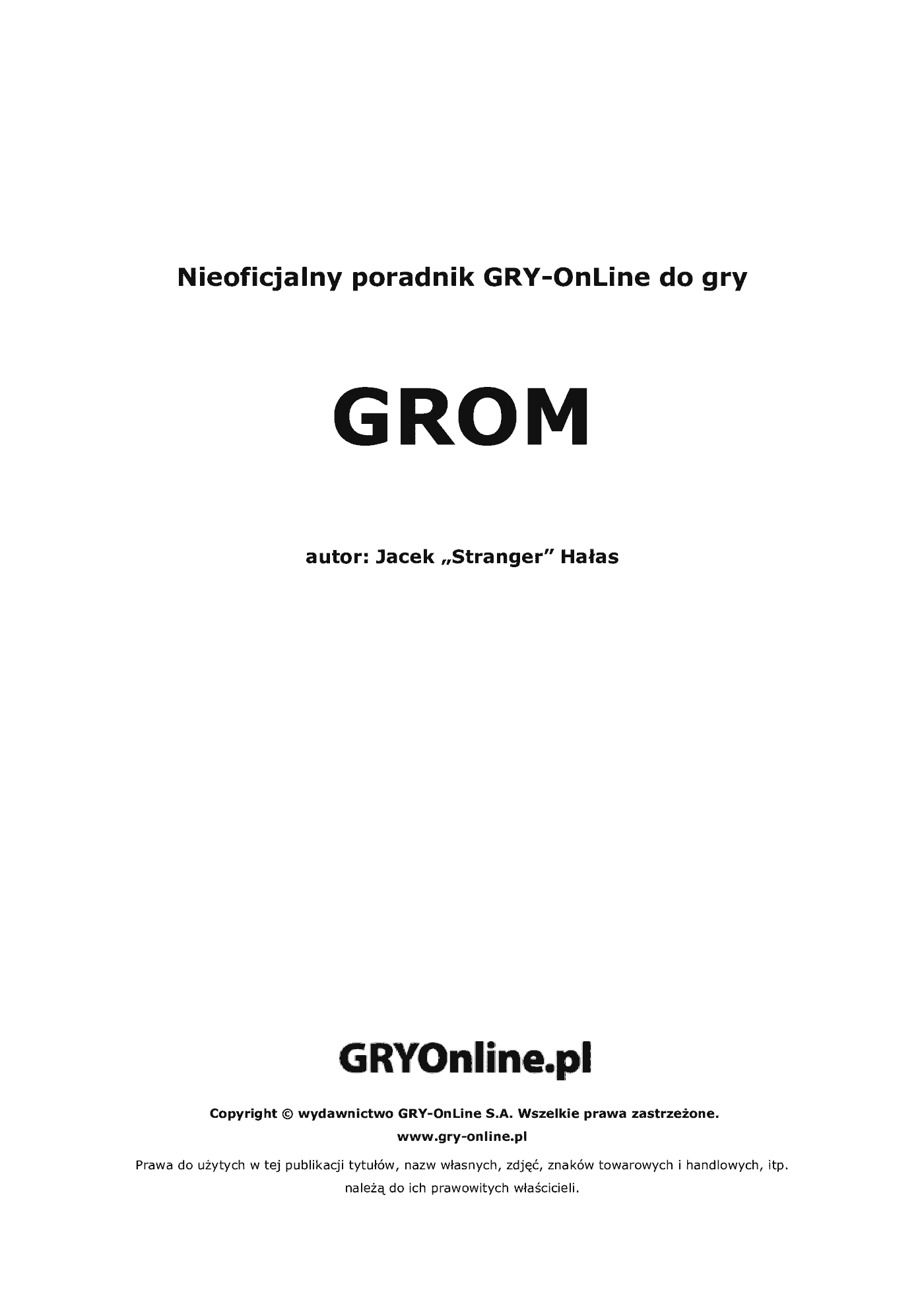 Fragment „Grom - poradnik do gry” — strona 2 z 8