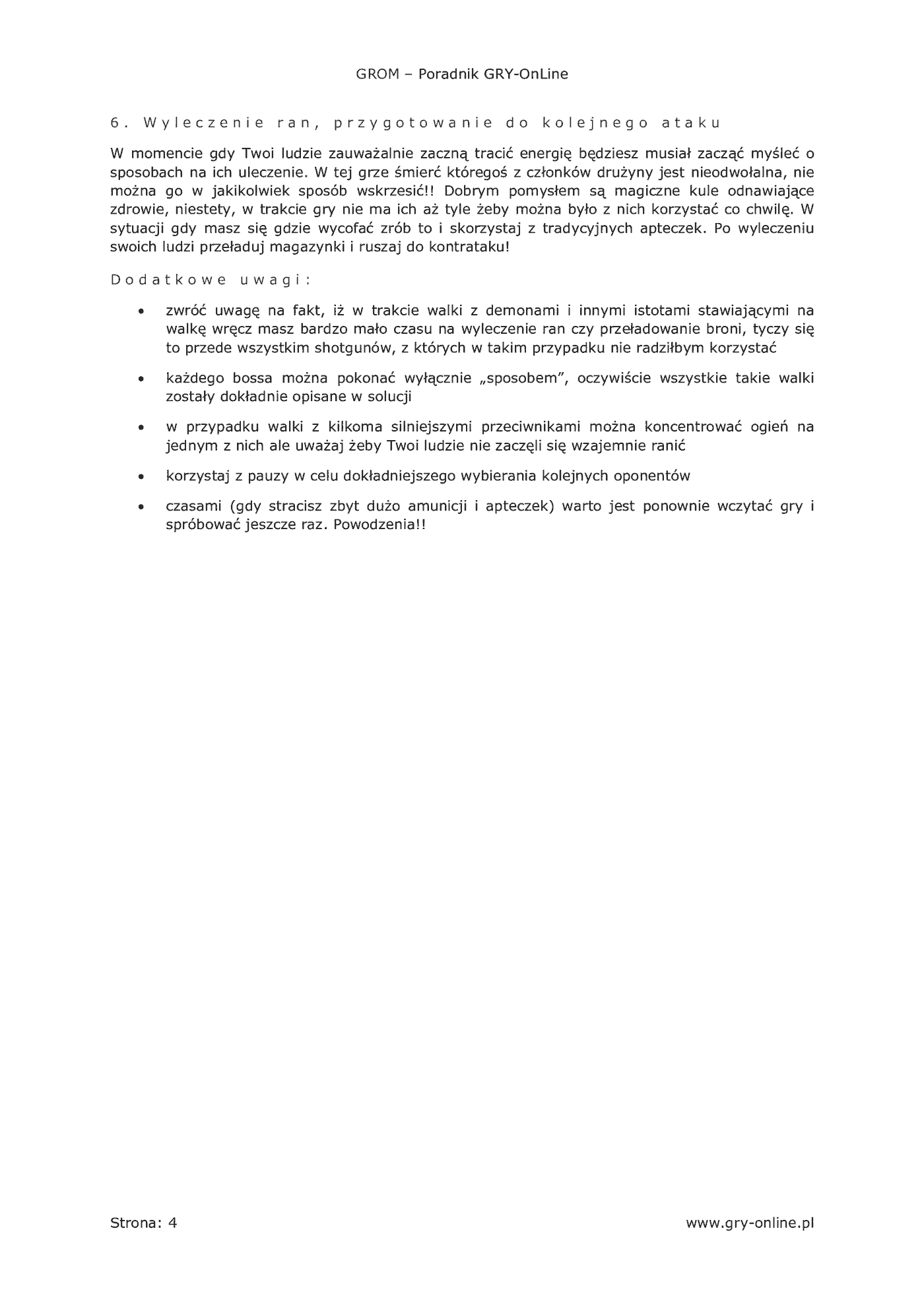 Fragment „Grom - poradnik do gry” — strona 5 z 8