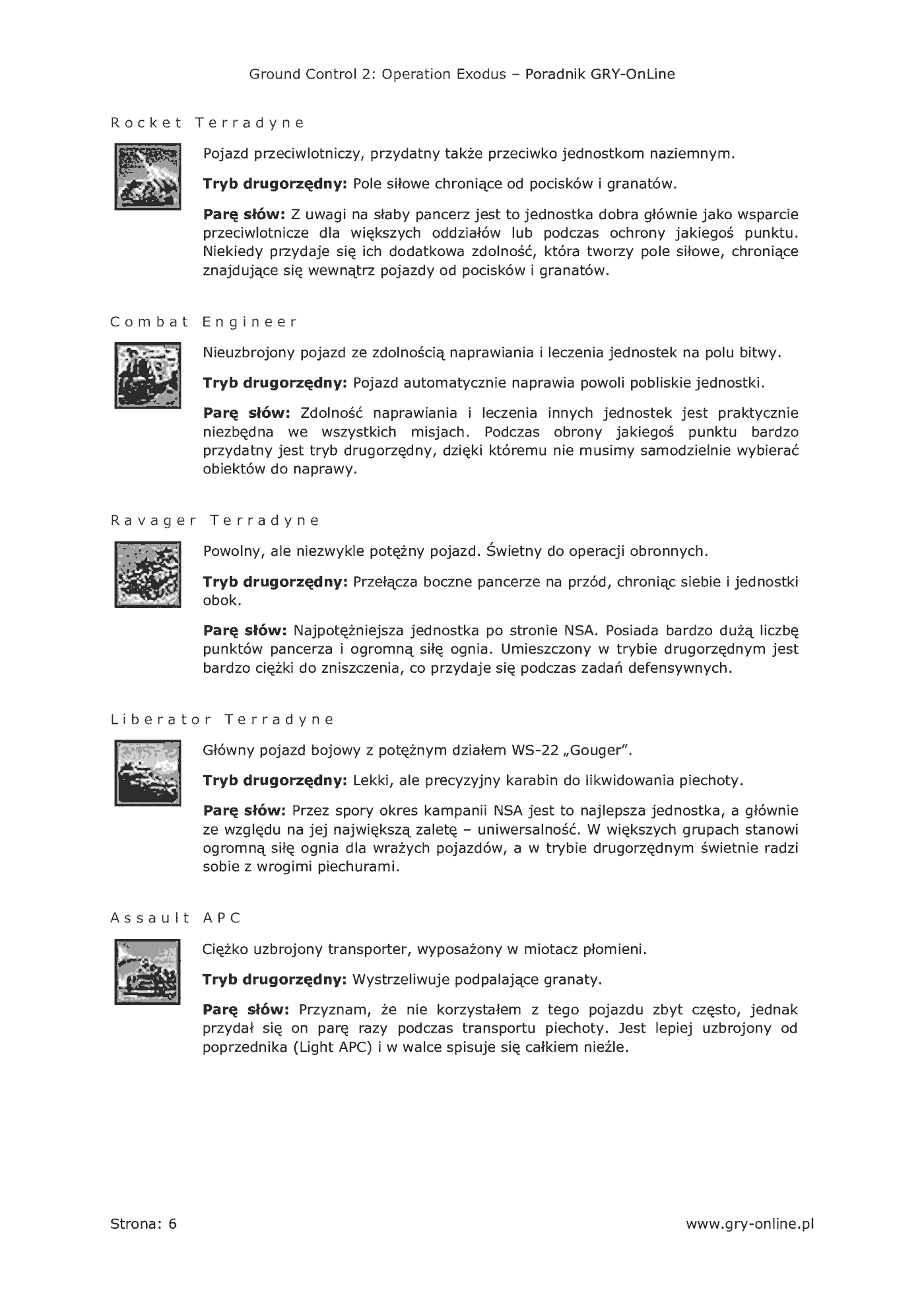 Fragment „Ground Control 2: Operation Exodus - poradnik do gry” — strona 7 z 8