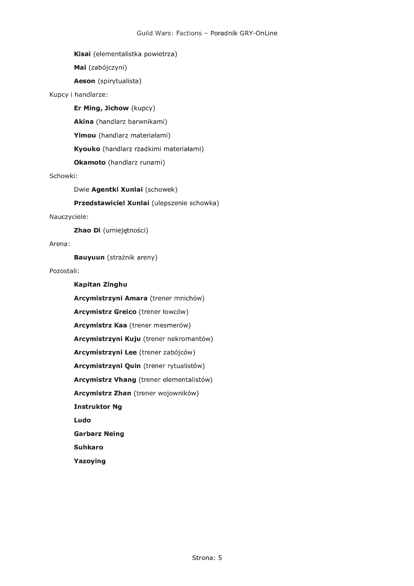 Fragment „Guild Wars: Factions - poradnik do gry” — strona 6 z 8