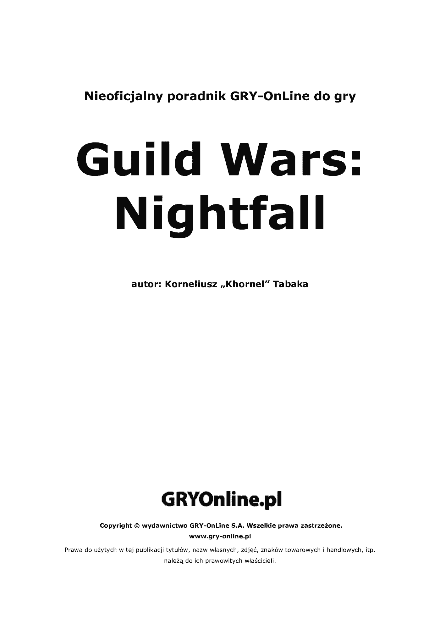 Fragment „Guild Wars: Nightfall - poradnik do gry” — strona 2 z 8