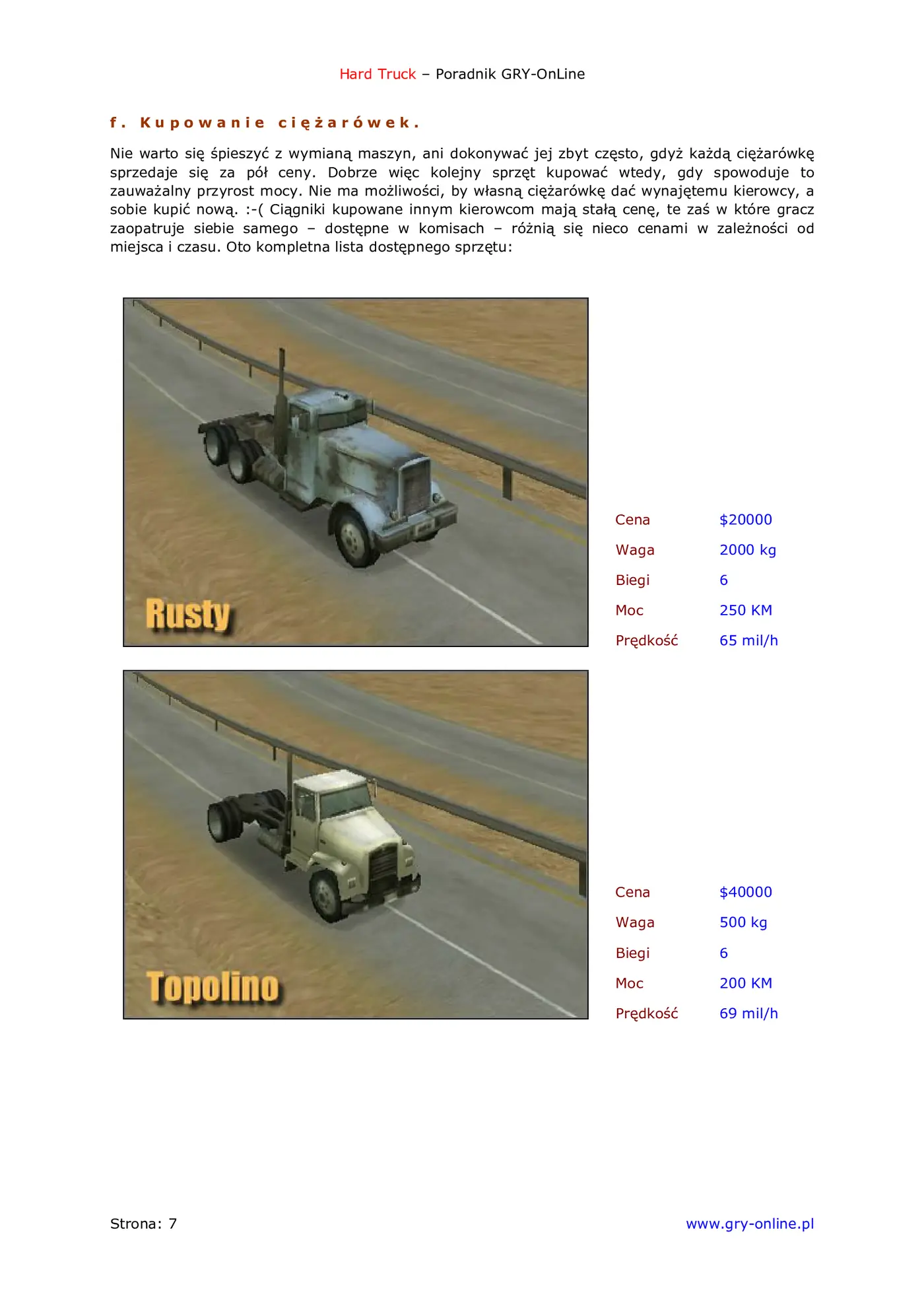 Fragment „Hard Truck 18 Wheels of Steel - poradnik do gry” — strona 8 z 8