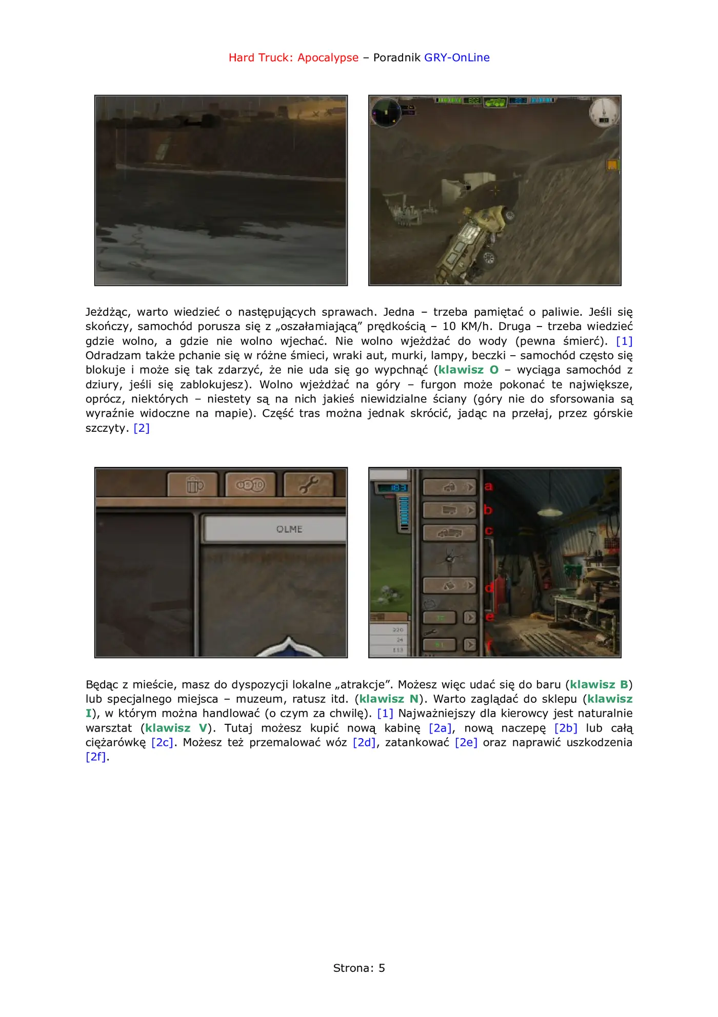 Fragment „Hard Truck: Apocalypse - poradnik do gry” — strona 6 z 8