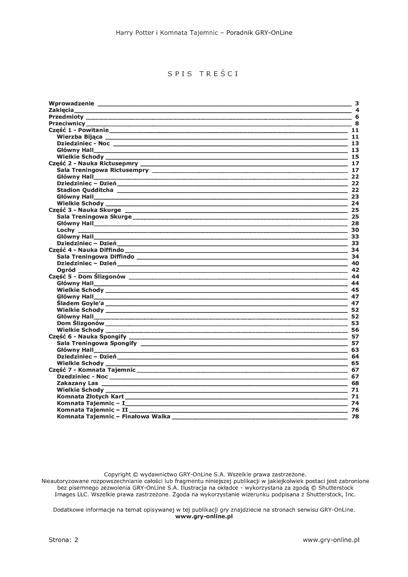 Fragment „Harry Potter i Komnata Tajemnic - poradnik do gry” — strona 3 z 8