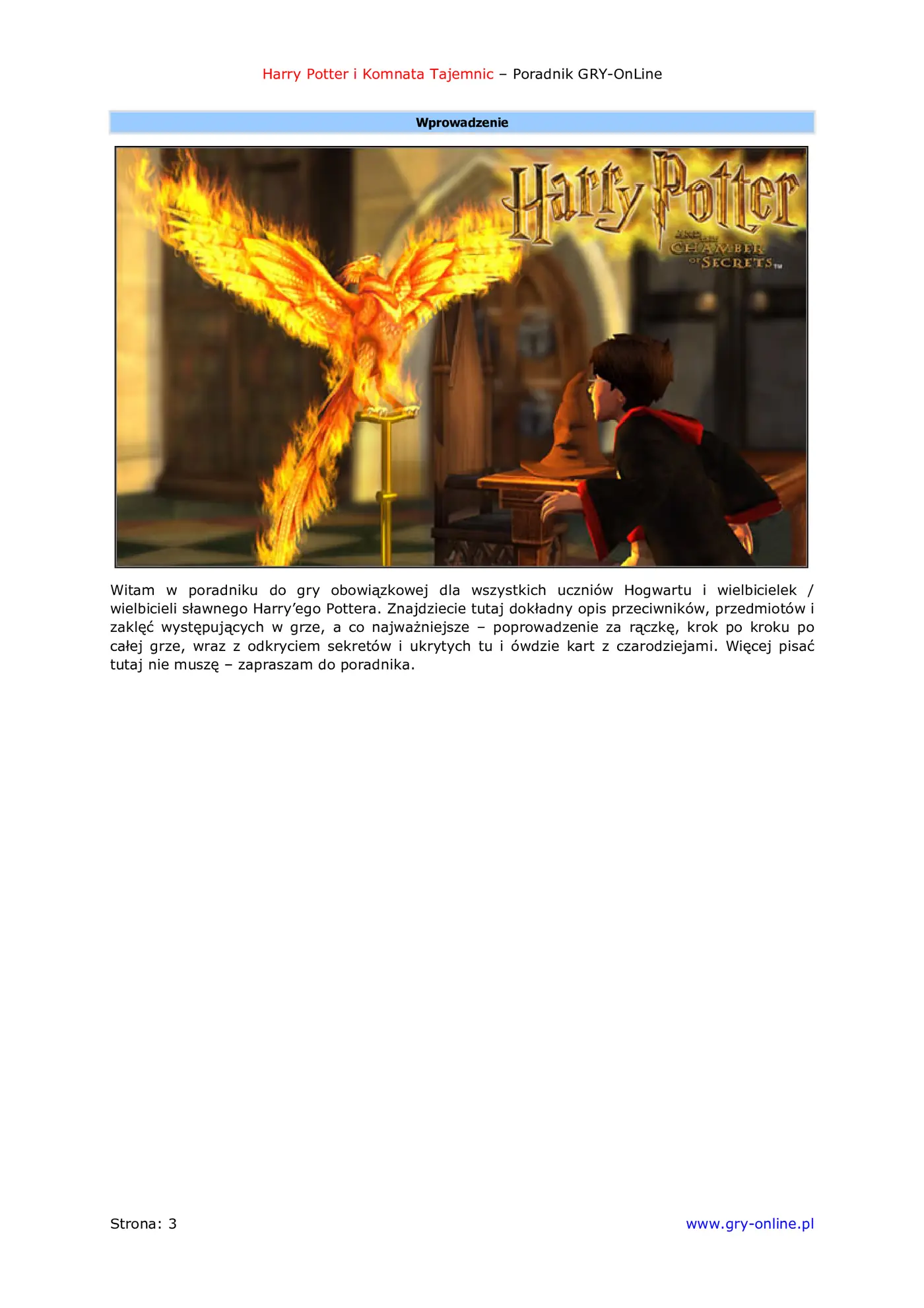 Fragment „Harry Potter i Komnata Tajemnic - poradnik do gry” — strona 4 z 8