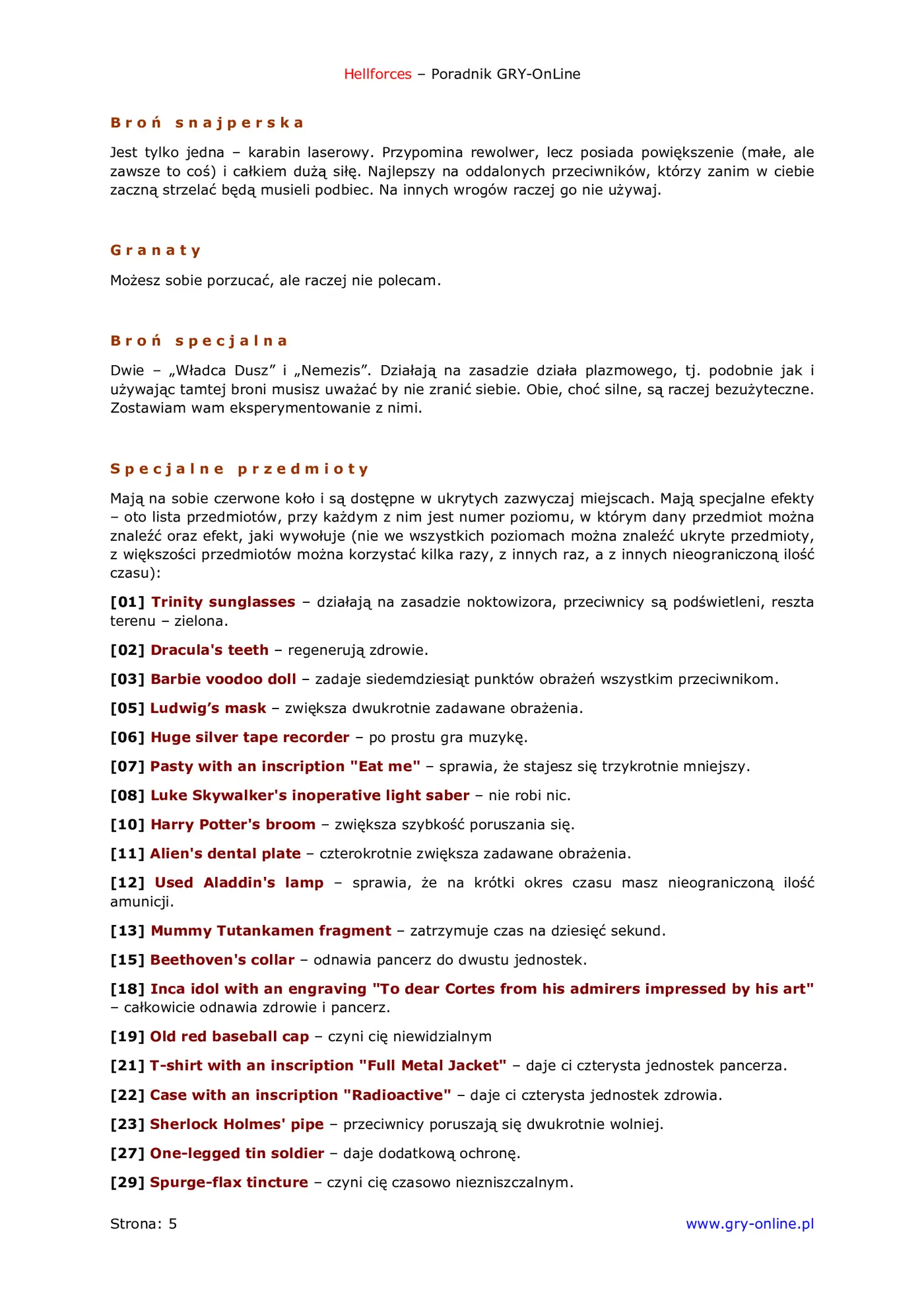Fragment „Hellforces - poradnik do gry” — strona 6 z 8