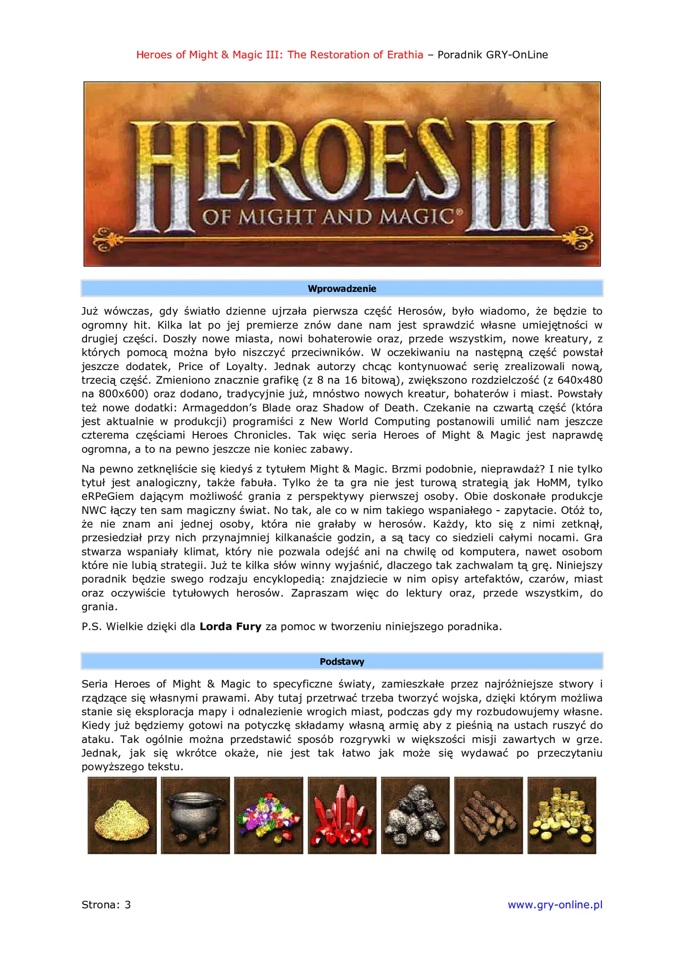 Fragment „Heroes of Might Magic III: The Restoration of Erathia - poradnik do gry” — strona 4 z 8