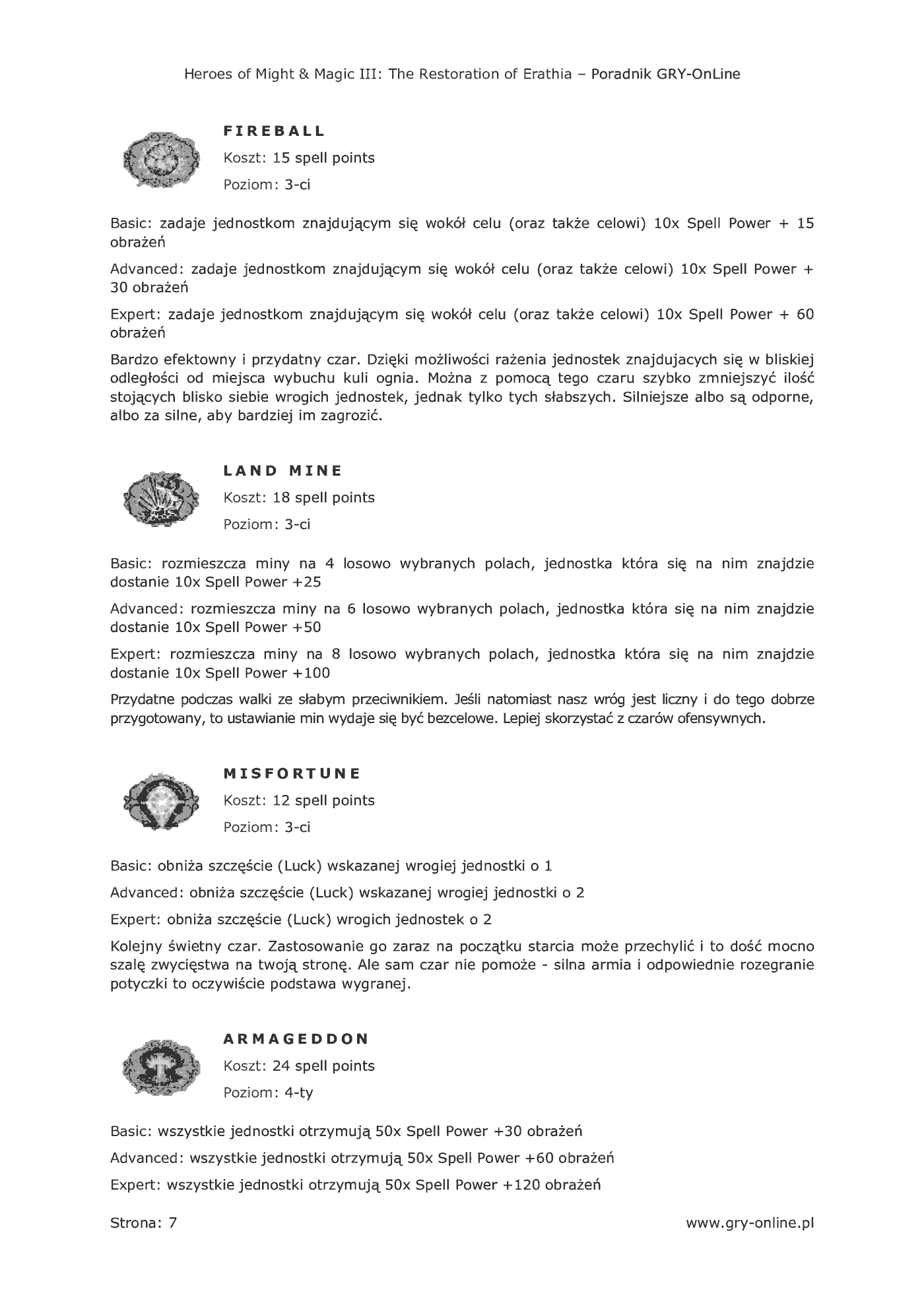 Fragment „Heroes of Might Magic III: The Restoration of Erathia - poradnik do gry” — strona 8 z 8