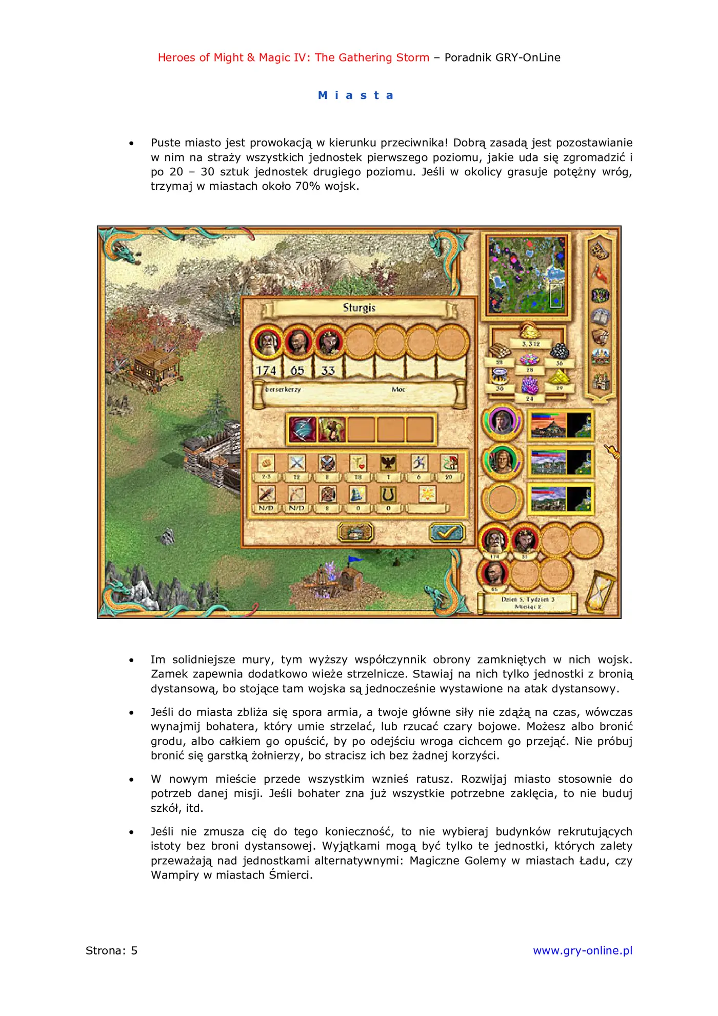 Fragment „Heroes of Might Magic IV: The Gathering Storm - poradnik do gry” — strona 6 z 8