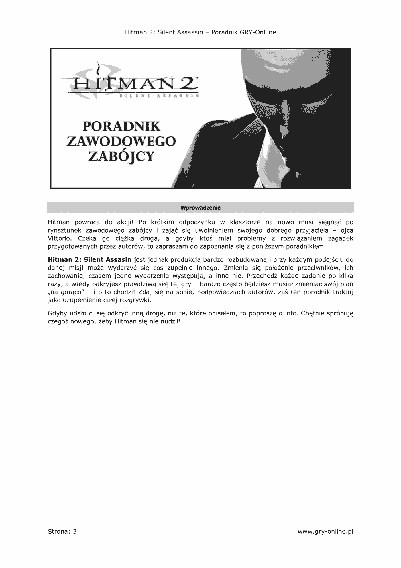 Fragment „Hitman 2: Silent Assassin - poradnik do gry” — strona 4 z 8
