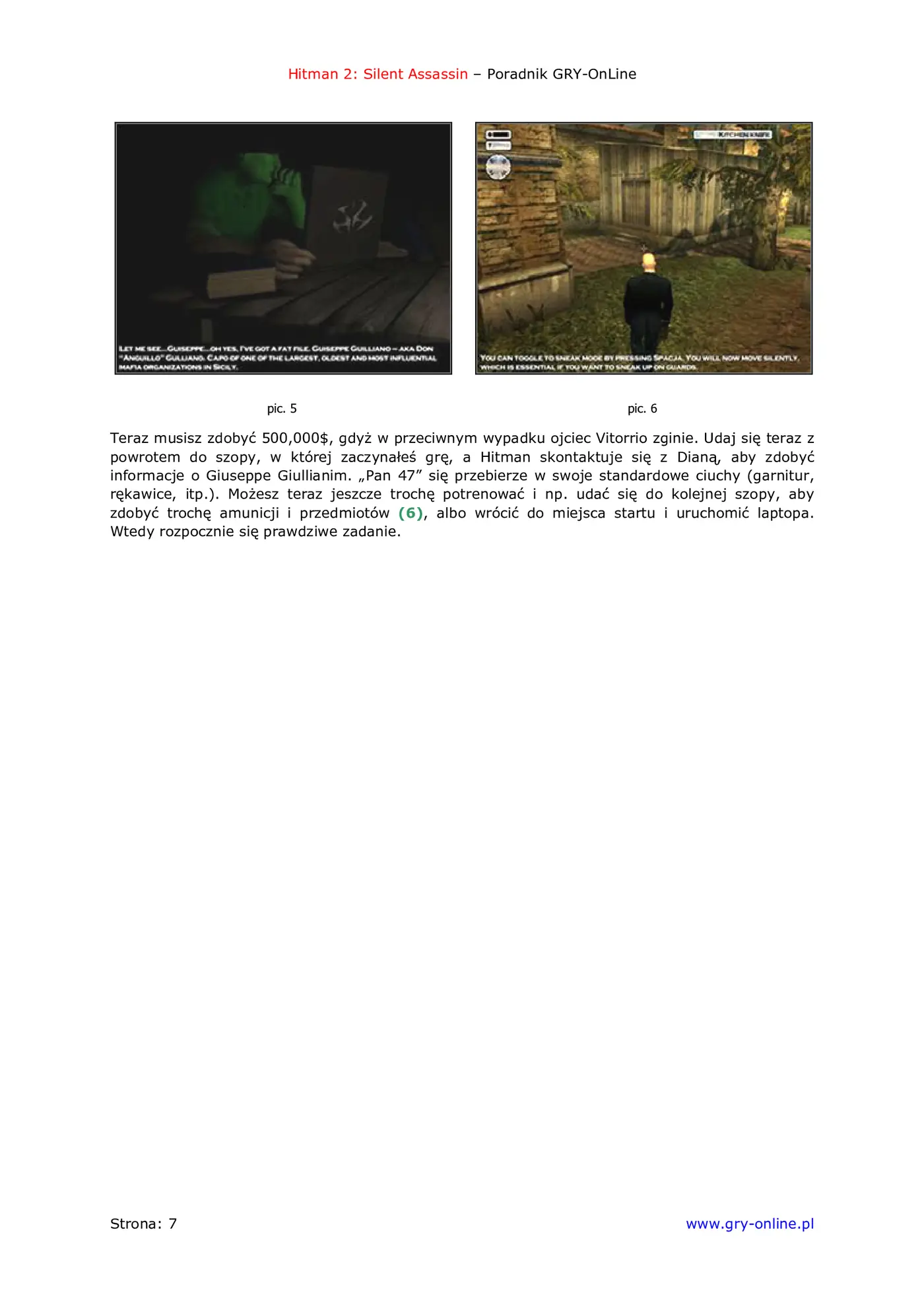 Fragment „Hitman 2: Silent Assassin - poradnik do gry” — strona 8 z 8