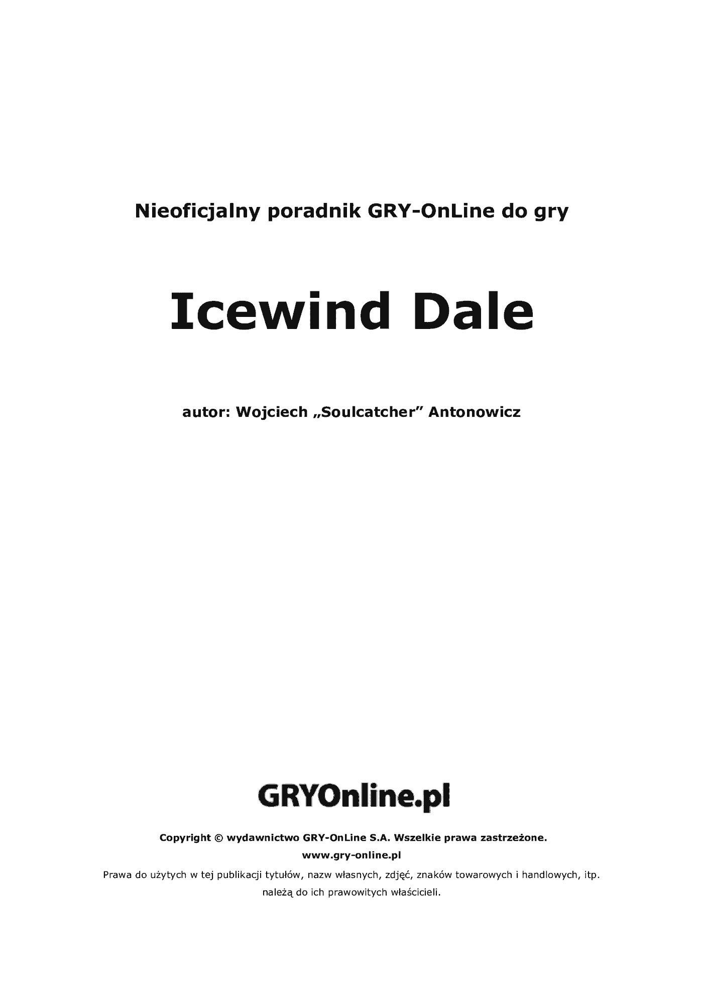 Fragment „Icewind Dale - poradnik do gry” — strona 2 z 8