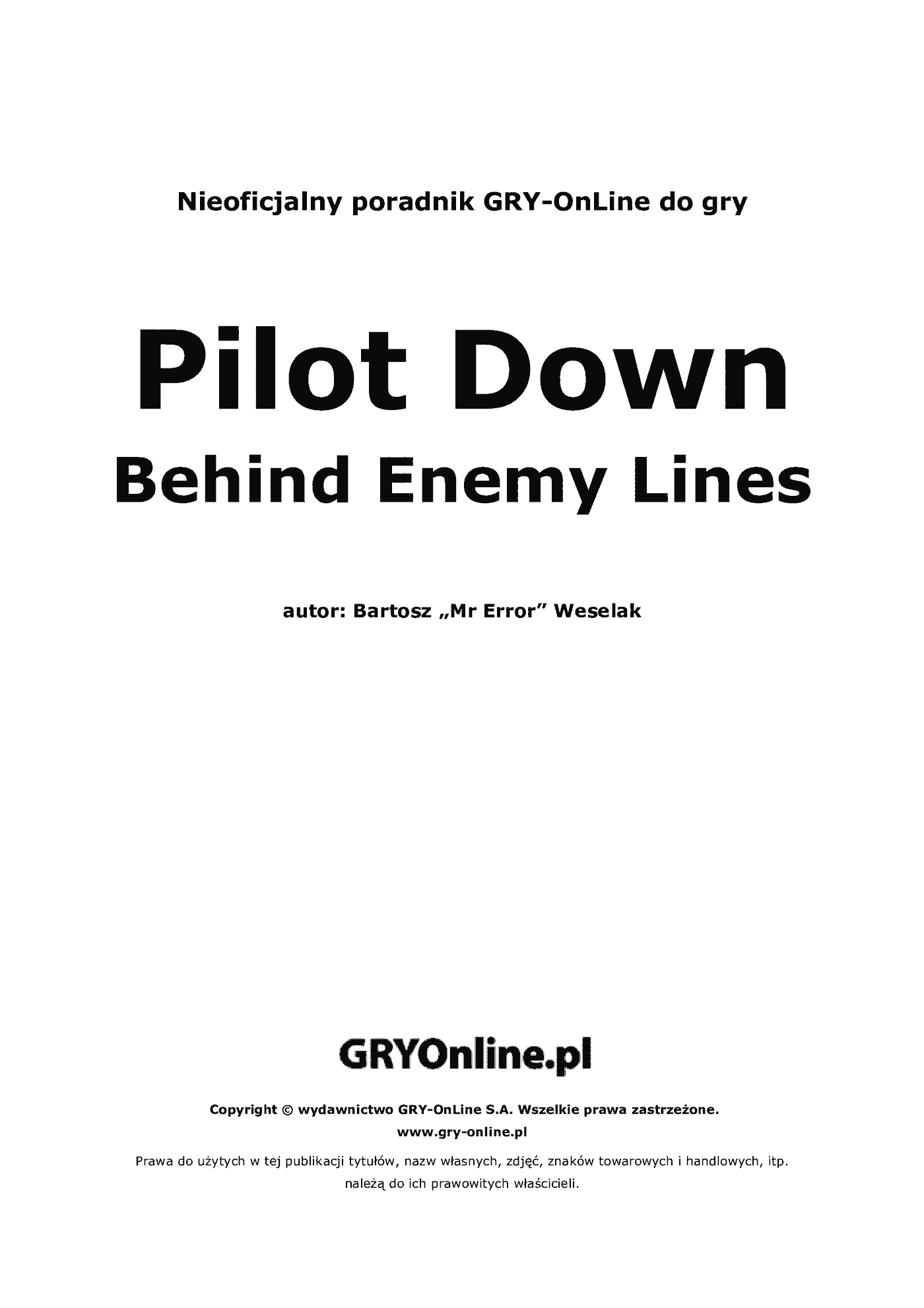 Fragment „II Wojna Światowa: Pilot Down - Na Tyłach Wroga - poradnik do gry” — strona 2 z 8