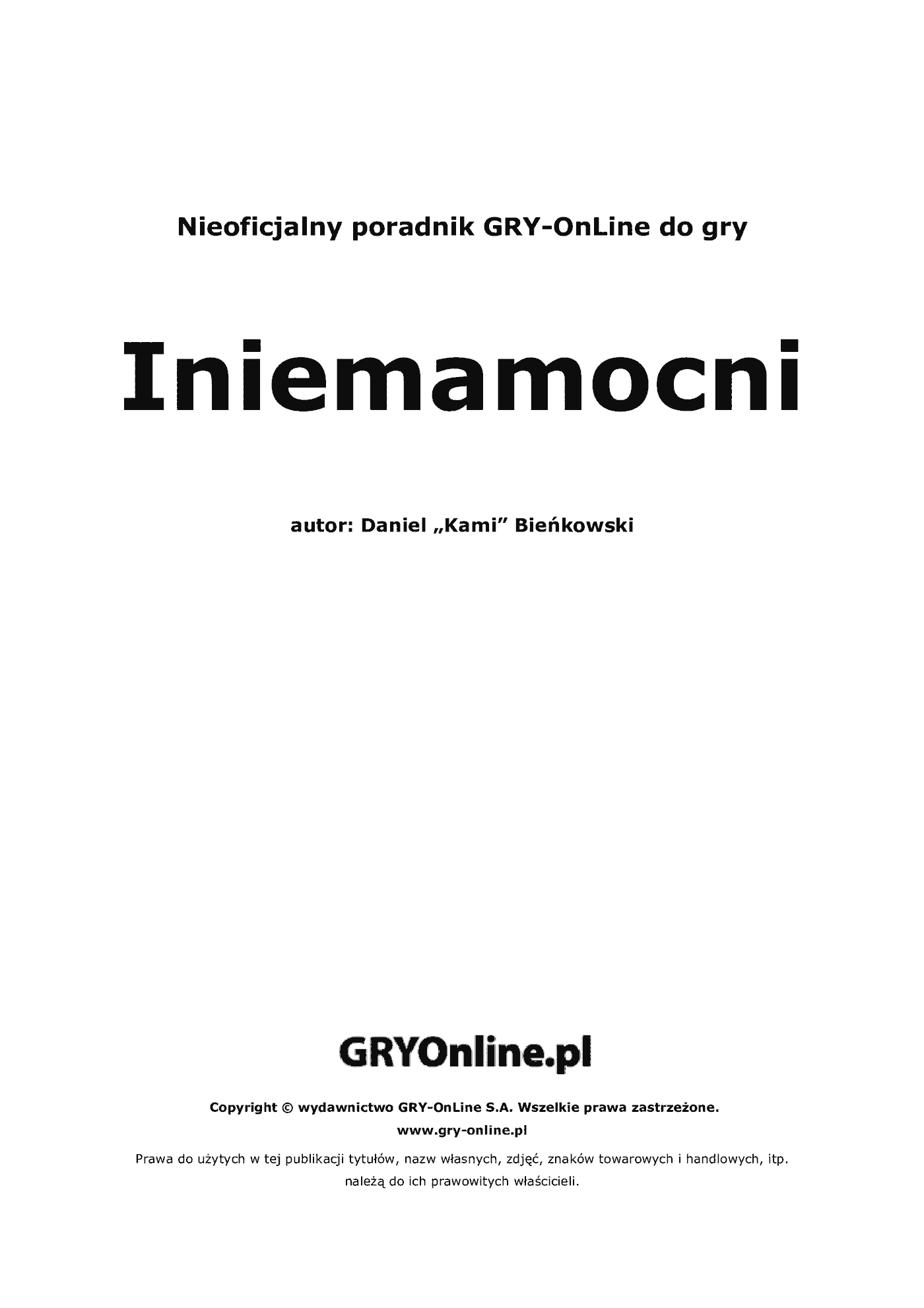 Fragment „Iniemamocni - poradnik do gry” — strona 2 z 8