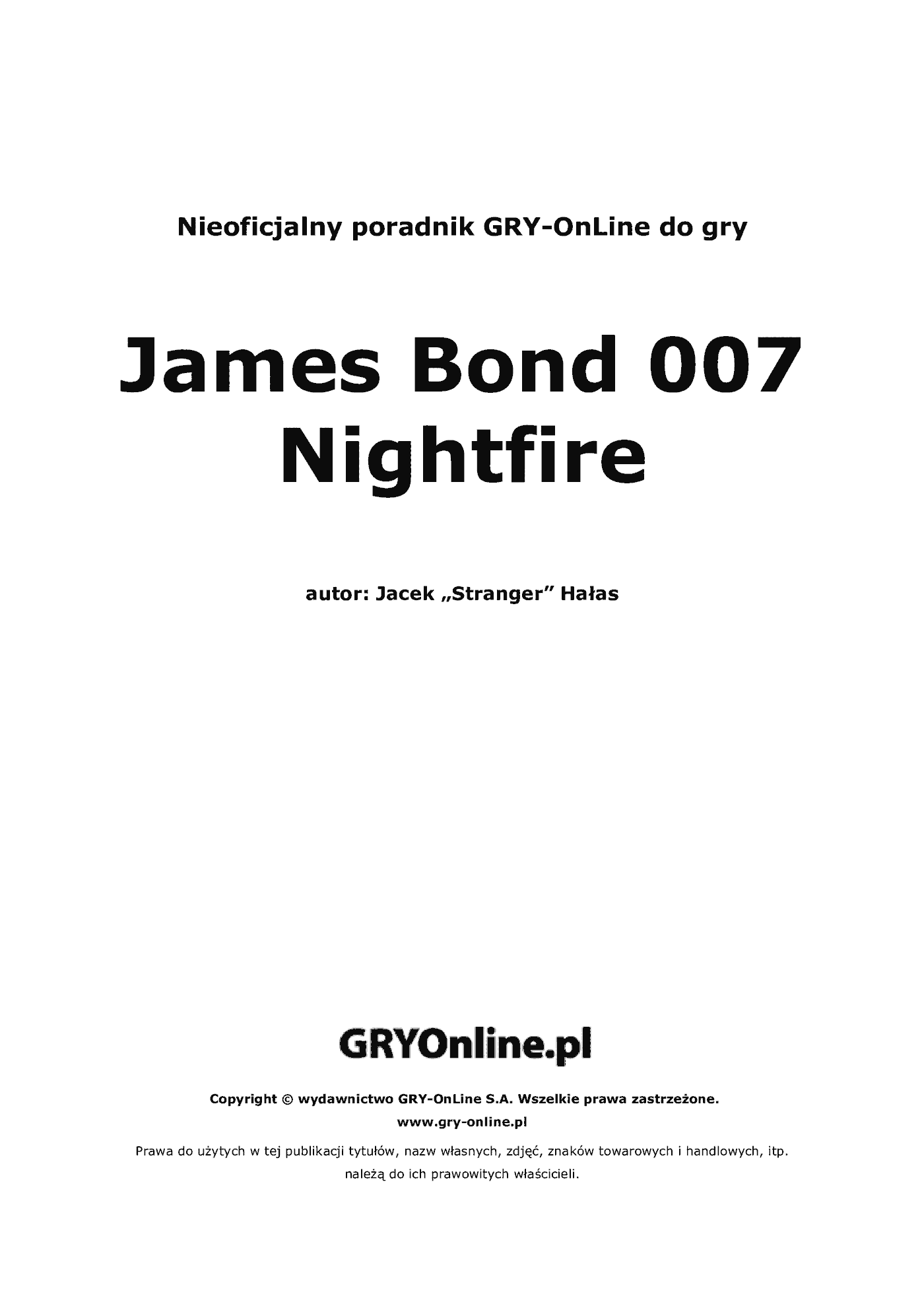 Fragment „James Bond 007: NightFire - poradnik do gry” — strona 2 z 8
