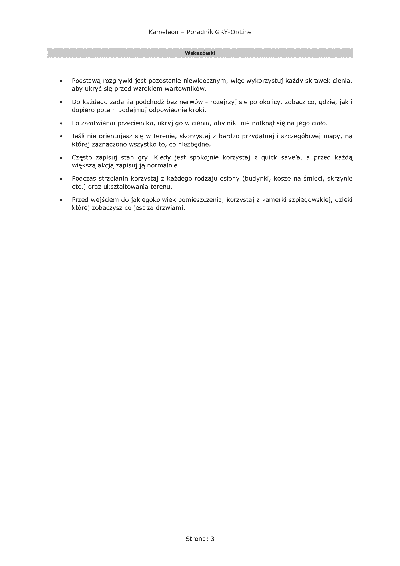 Fragment „Kameleon - poradnik do gry” — strona 4 z 8