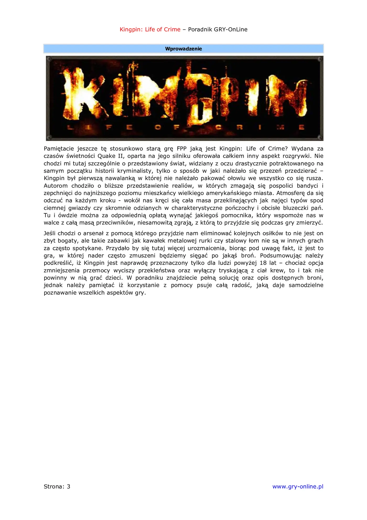 Fragment „Kingpin: Life of Crime - poradnik do gry” — strona 4 z 8