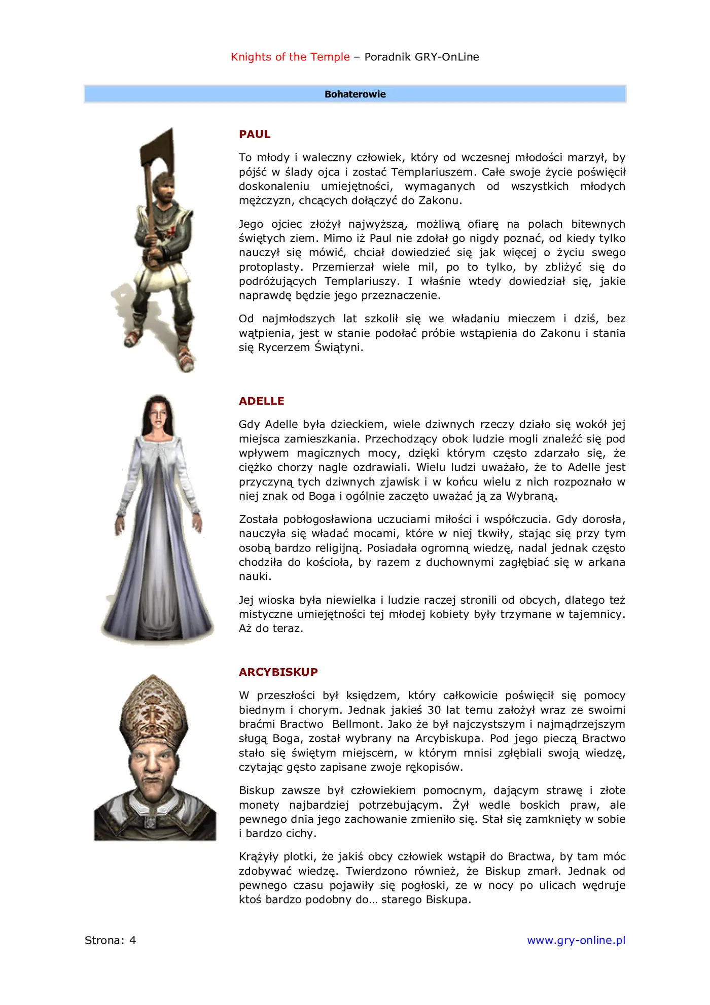 Fragment „Knights of the Temple: Infernal Crusade - poradnik do gry” — strona 5 z 8