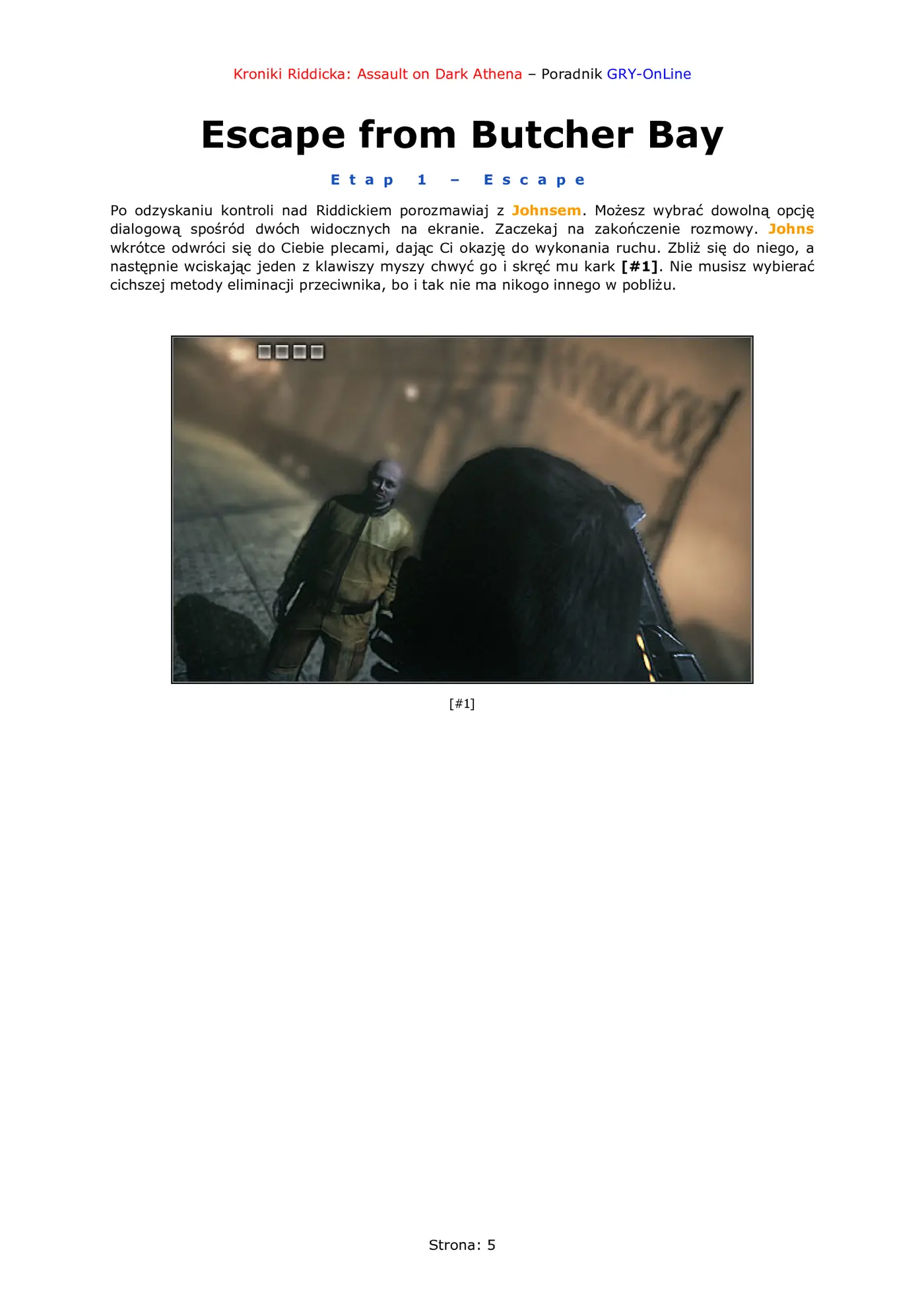 Fragment „Kroniki Riddicka: Assault on Dark Athena - poradnik do gry” — strona 6 z 8