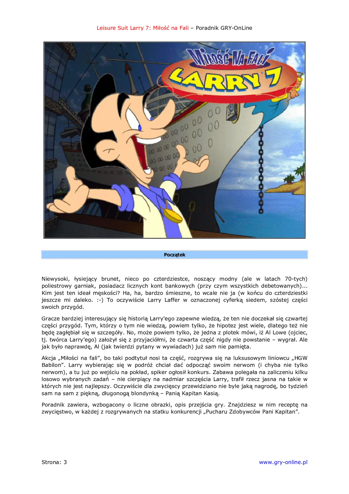 Fragment „Larry 7: Miłość na Fali - poradnik do gry” — strona 4 z 8