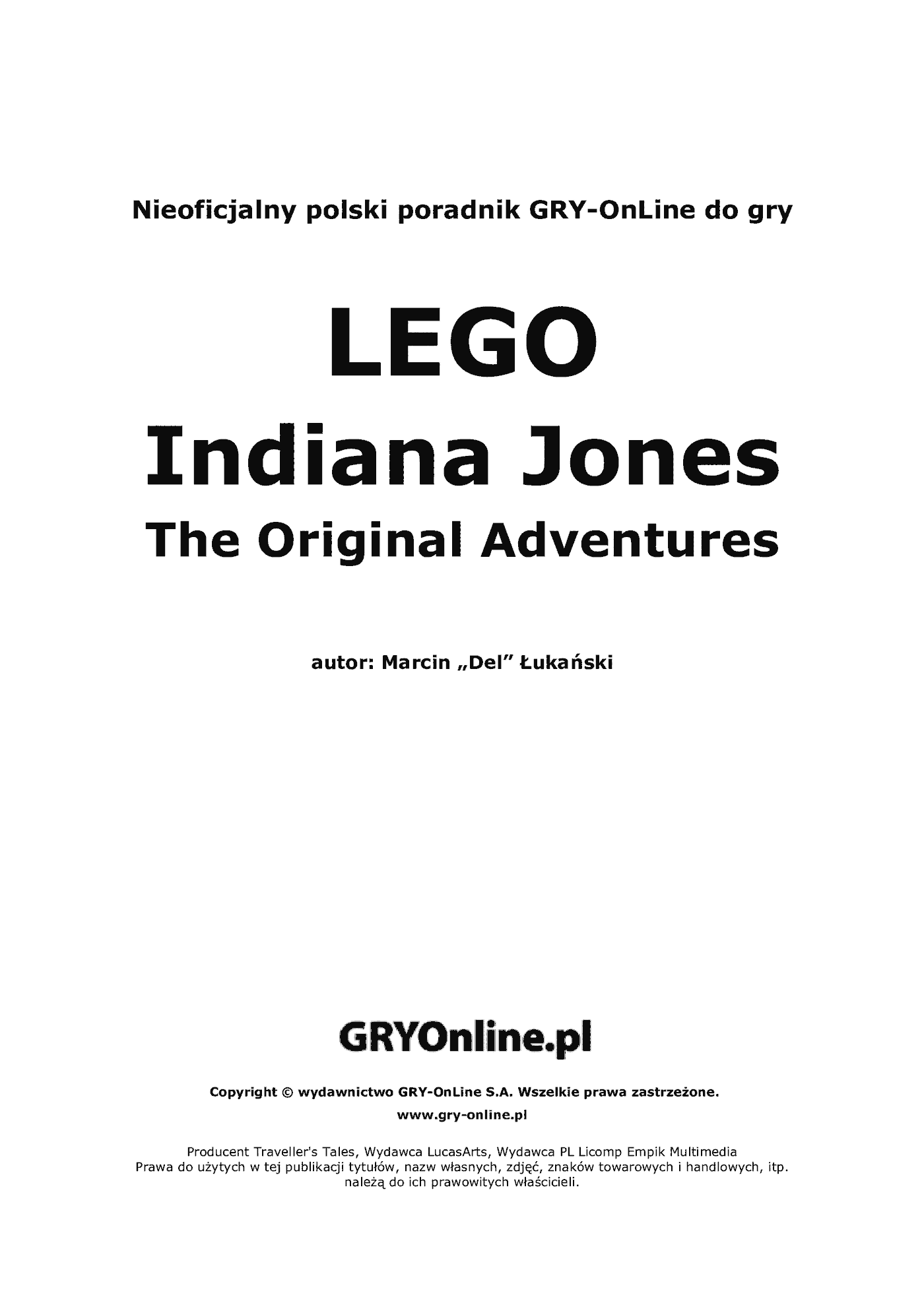 Fragment „LEGO Indiana Jones: The Original Adventures - poradnik do gry” — strona 2 z 8