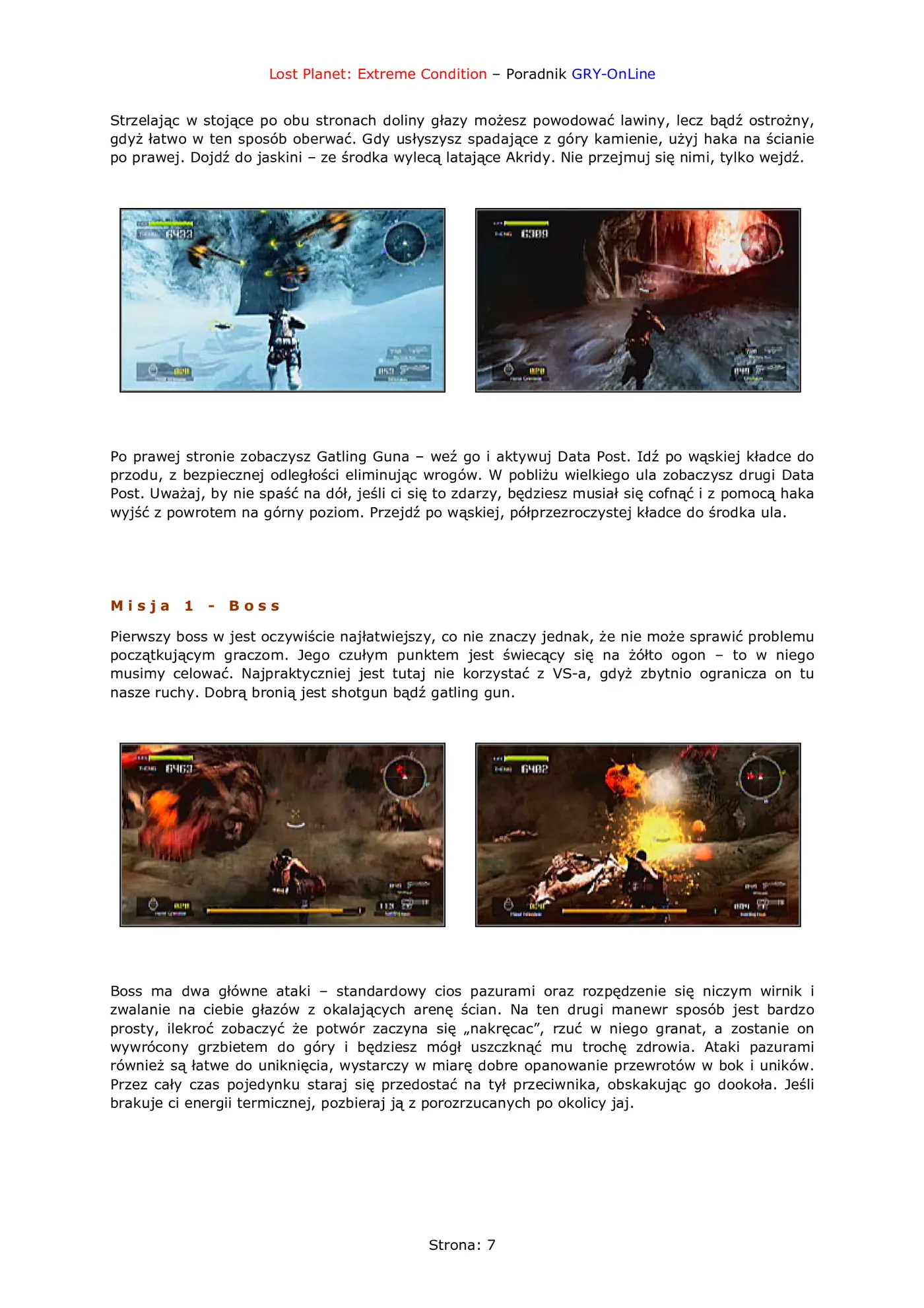 Fragment „Lost Planet: Extreme Condition - PC - poradnik do gry” — strona 8 z 8