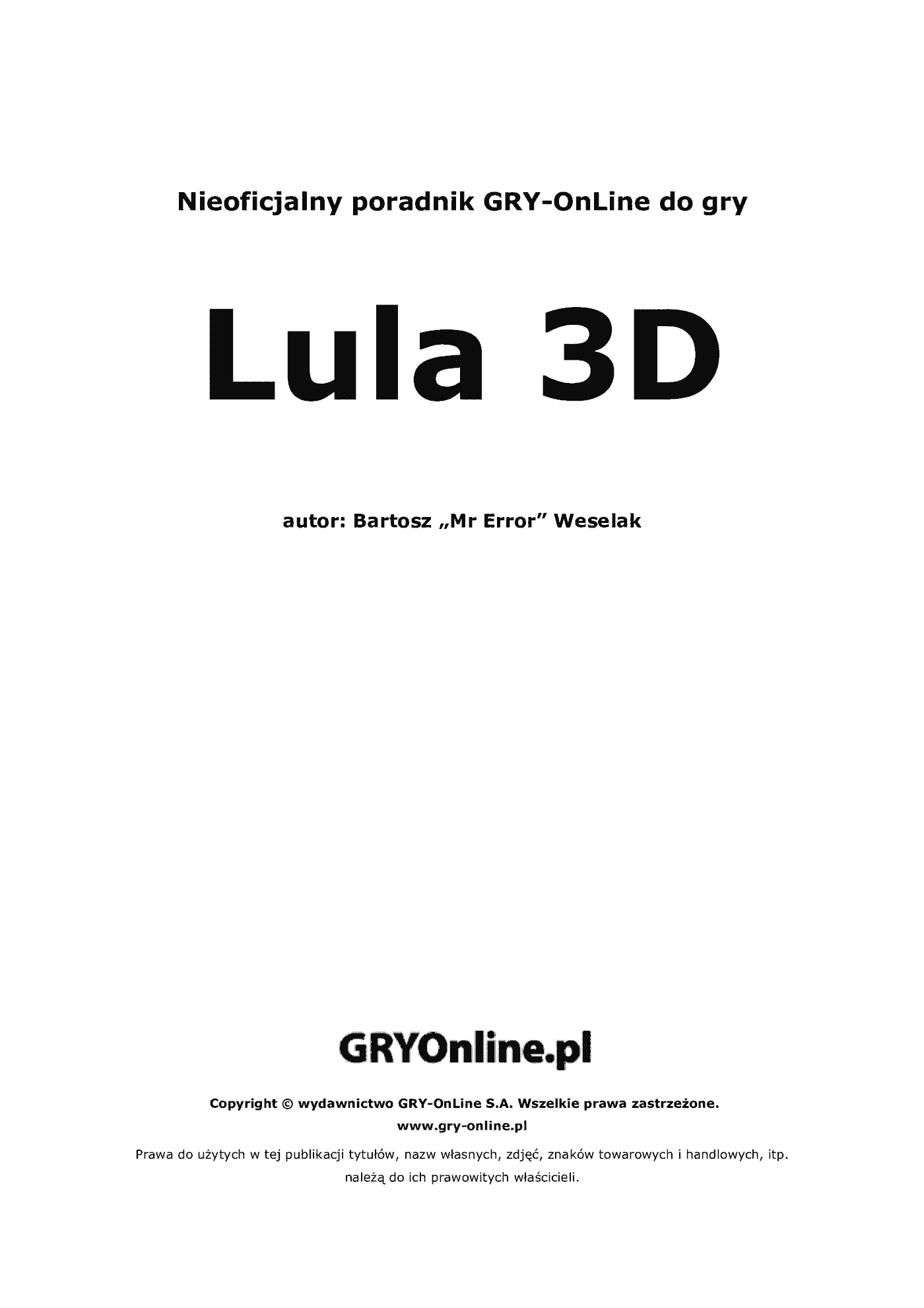 Fragment „Lula 3D - poradnik do gry” — strona 2 z 8