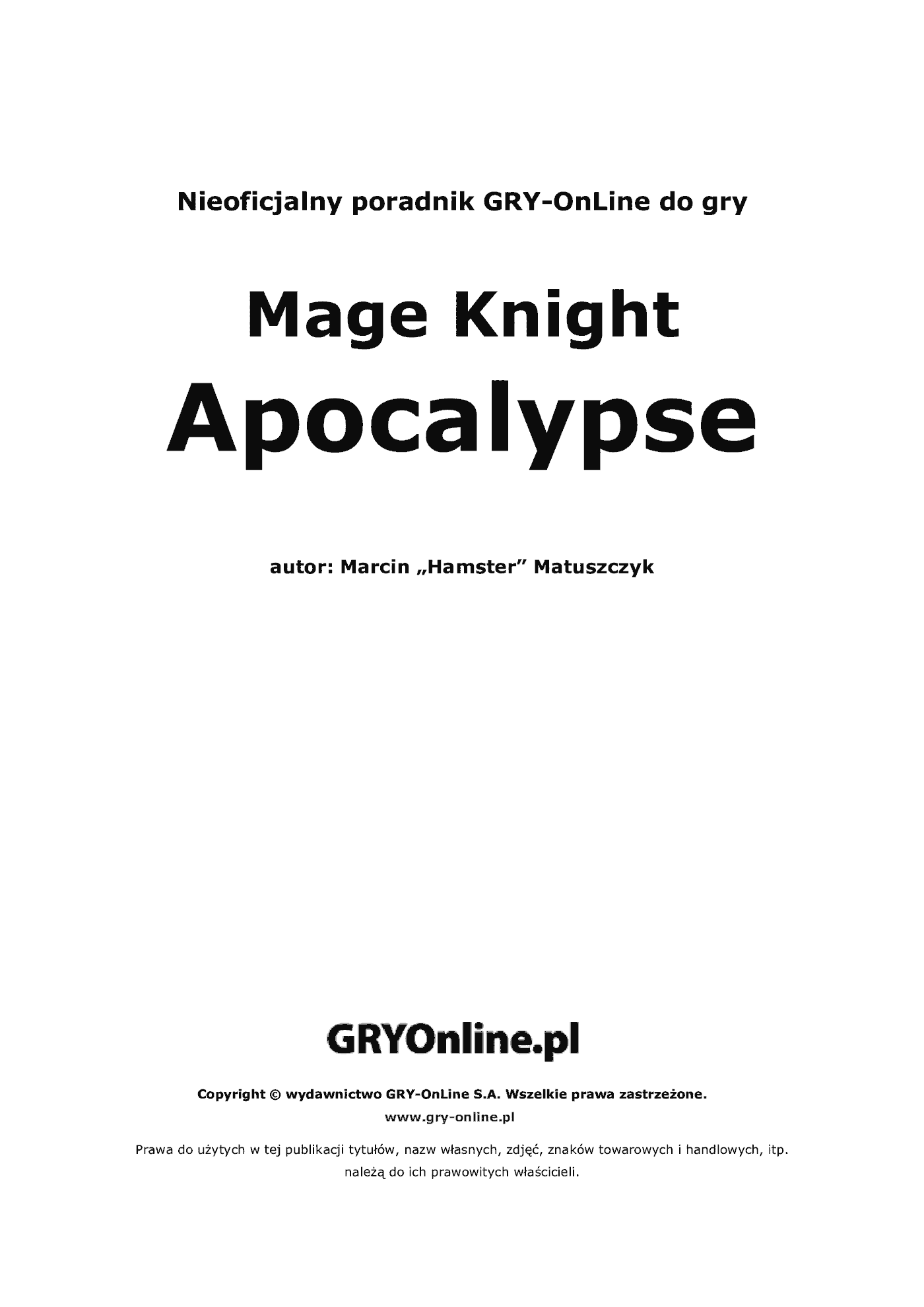 Fragment „Mage Knight Apocalypse - poradnik do gry” — strona 2 z 8