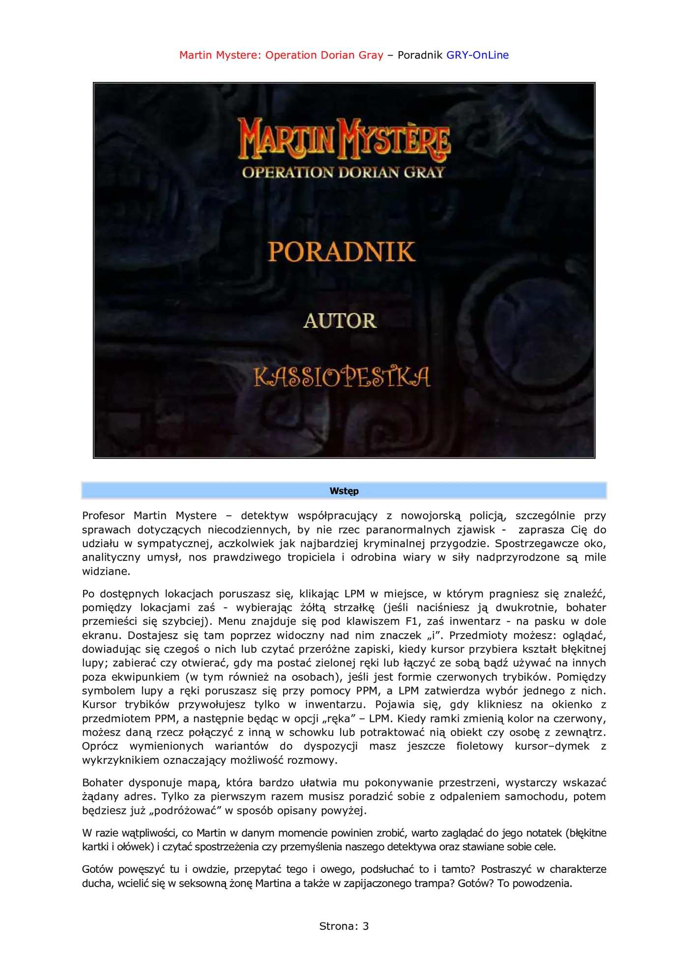 Fragment „Martin Mystere: Operation Dorian Gray - poradnik do gry” — strona 4 z 8