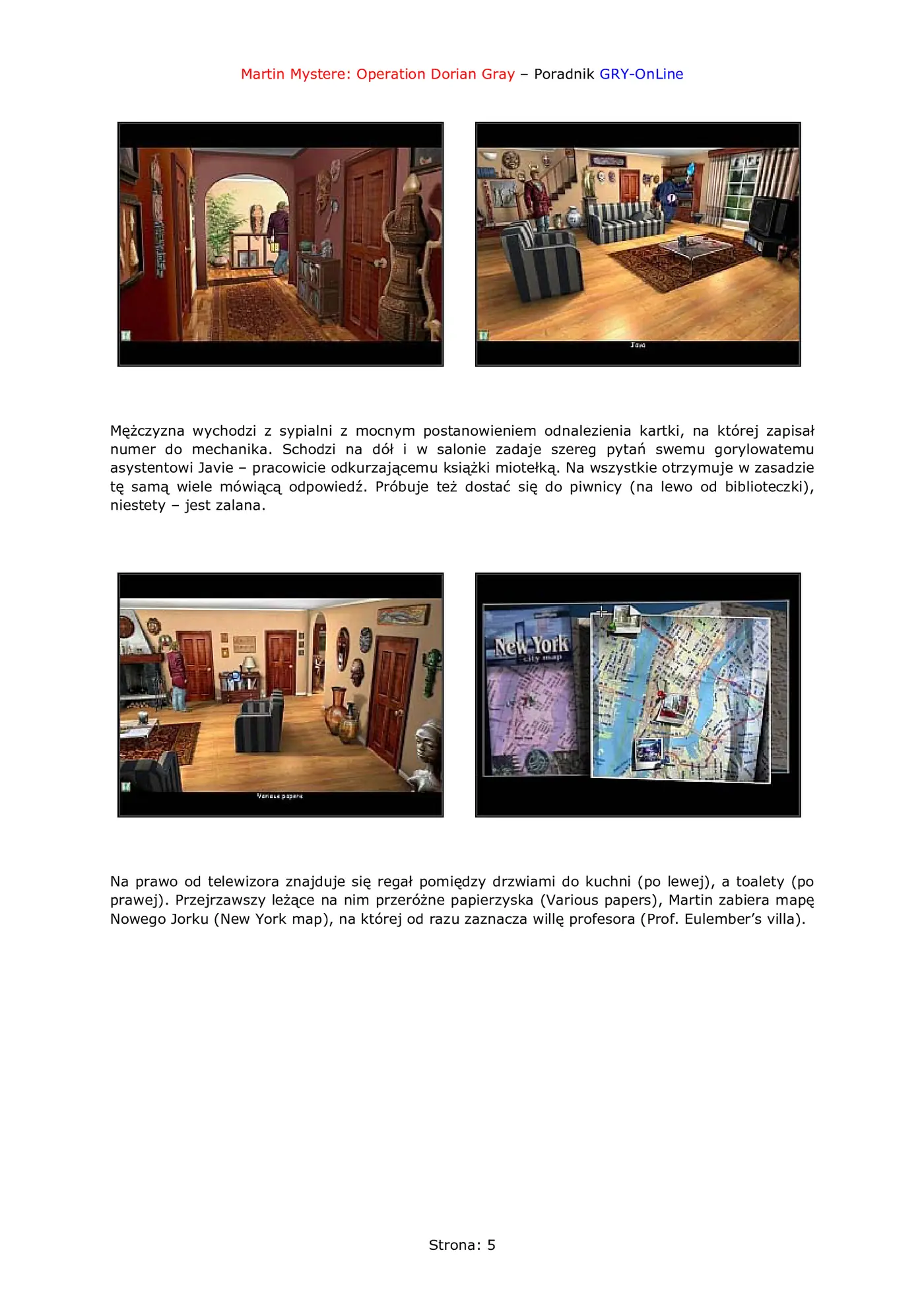 Fragment „Martin Mystere: Operation Dorian Gray - poradnik do gry” — strona 6 z 8