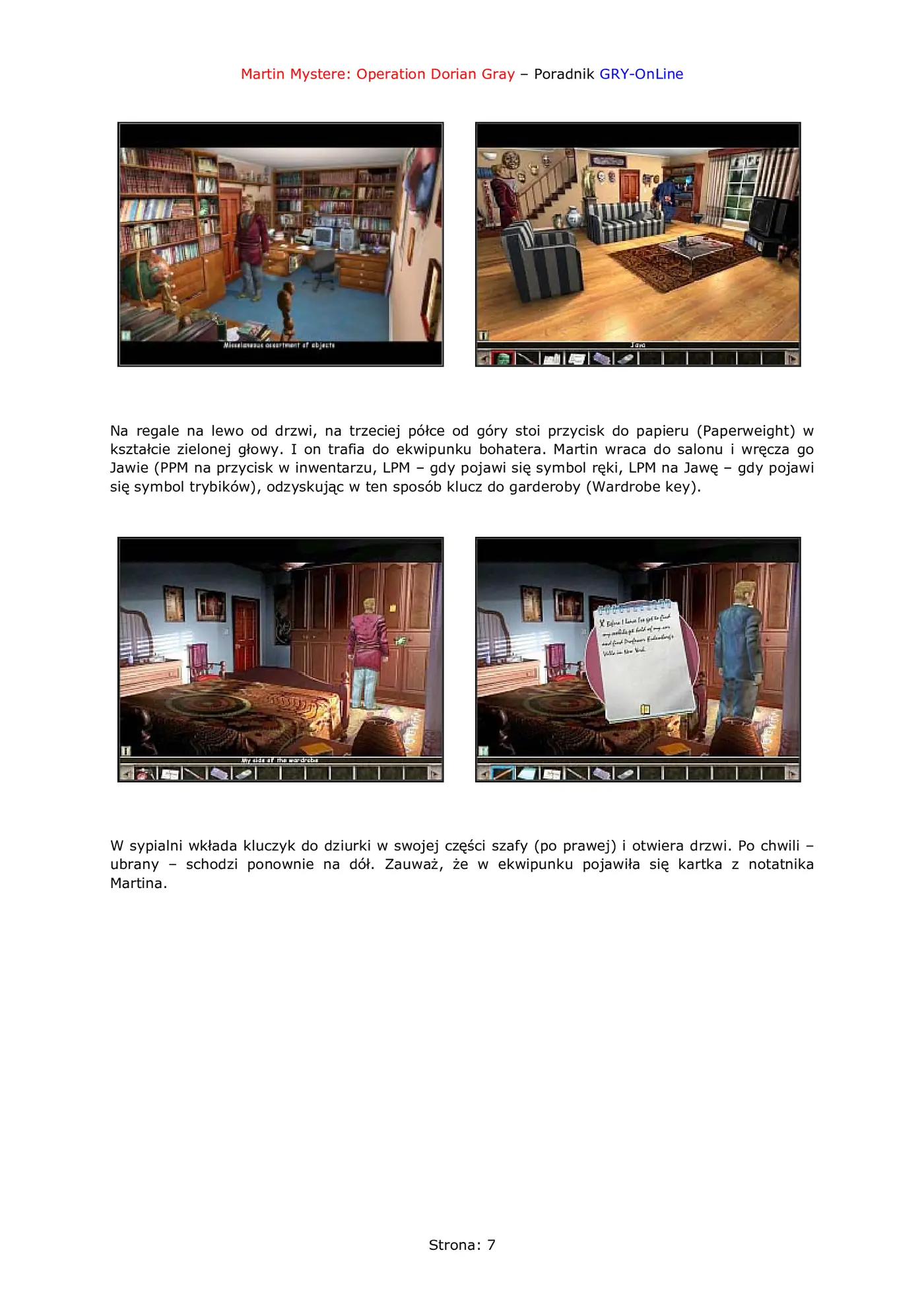 Fragment „Martin Mystere: Operation Dorian Gray - poradnik do gry” — strona 8 z 8
