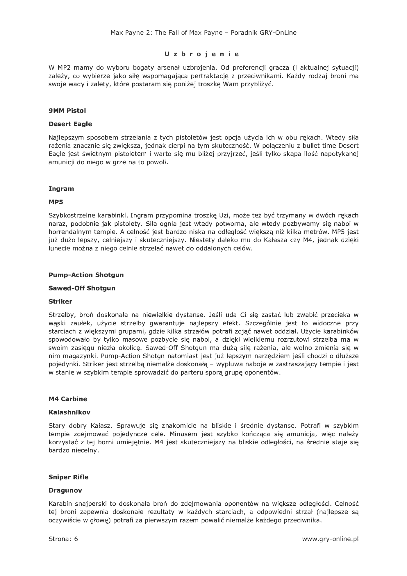 Fragment „Max Payne 2: The Fall Of Max Payne - poradnik do gry” — strona 7 z 8