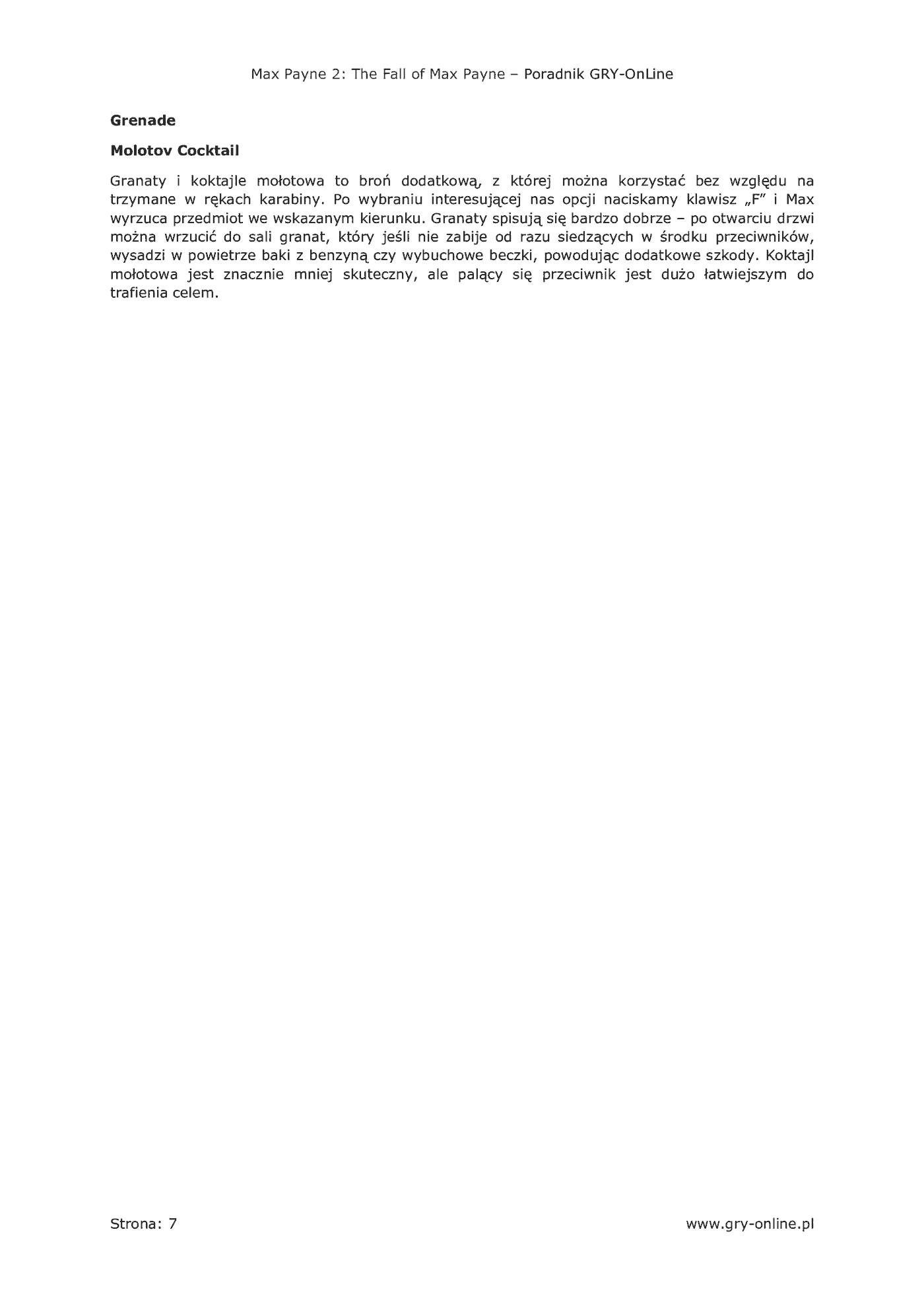 Fragment „Max Payne 2: The Fall Of Max Payne - poradnik do gry” — strona 8 z 8