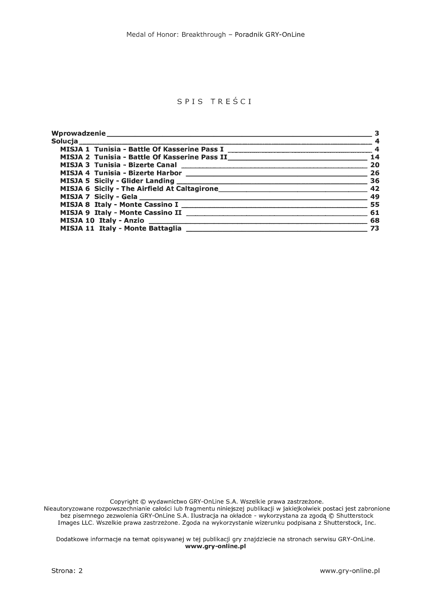 Fragment „Medal of Honor: Allied Assault - Breakthrough - poradnik do gry” — strona 3 z 8