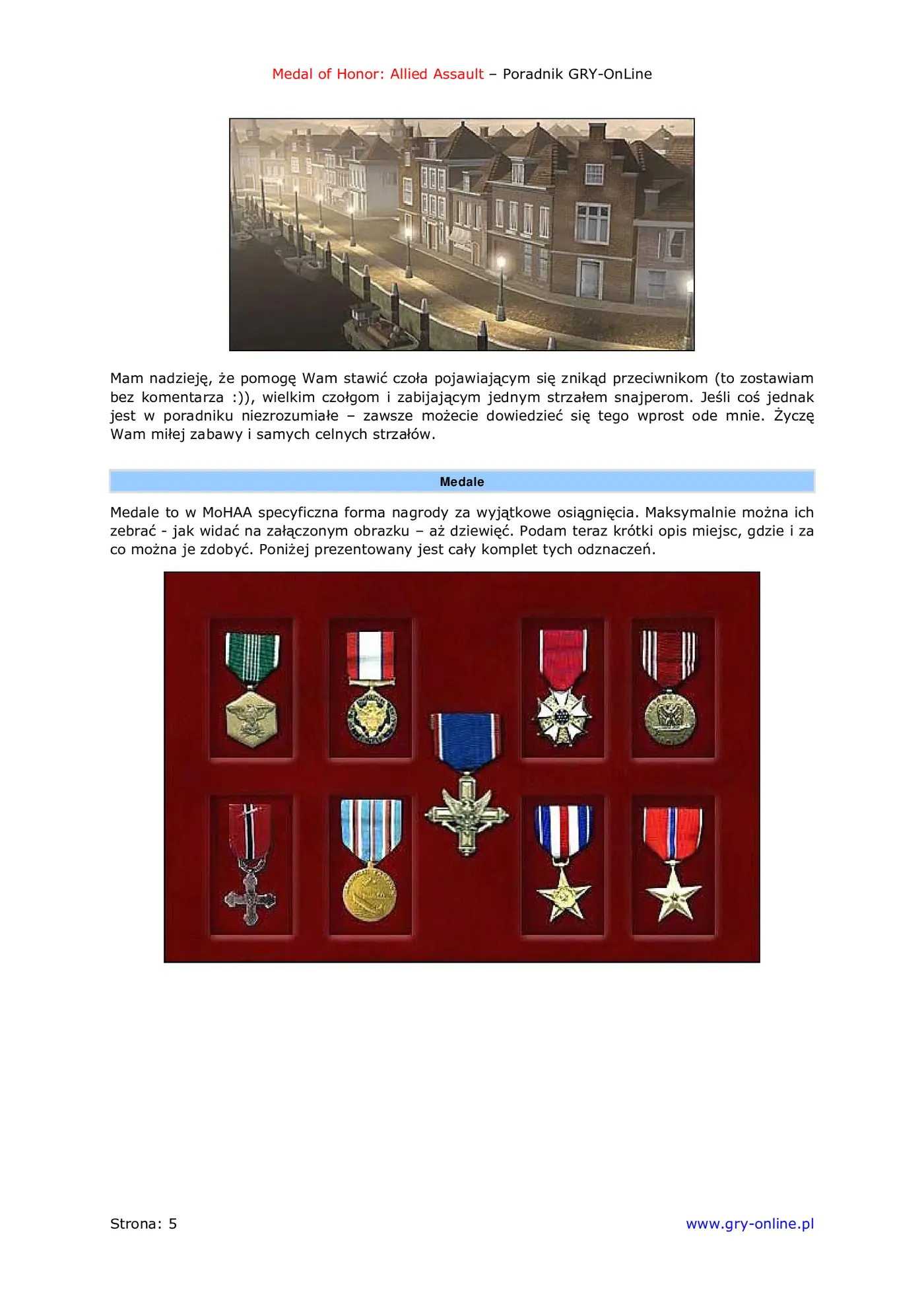 Fragment „Medal of Honor: Allied Assault - poradnik do gry” — strona 6 z 8