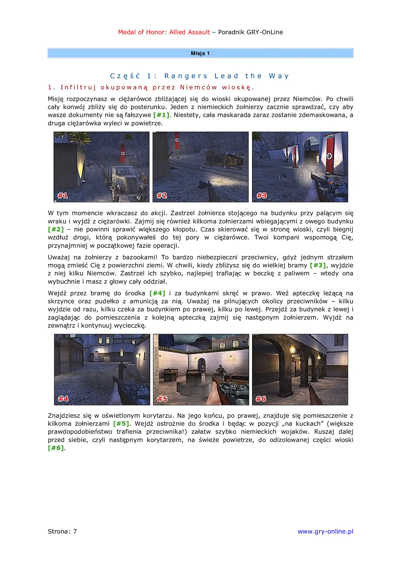 Fragment „Medal of Honor: Allied Assault - poradnik do gry” — strona 8 z 8