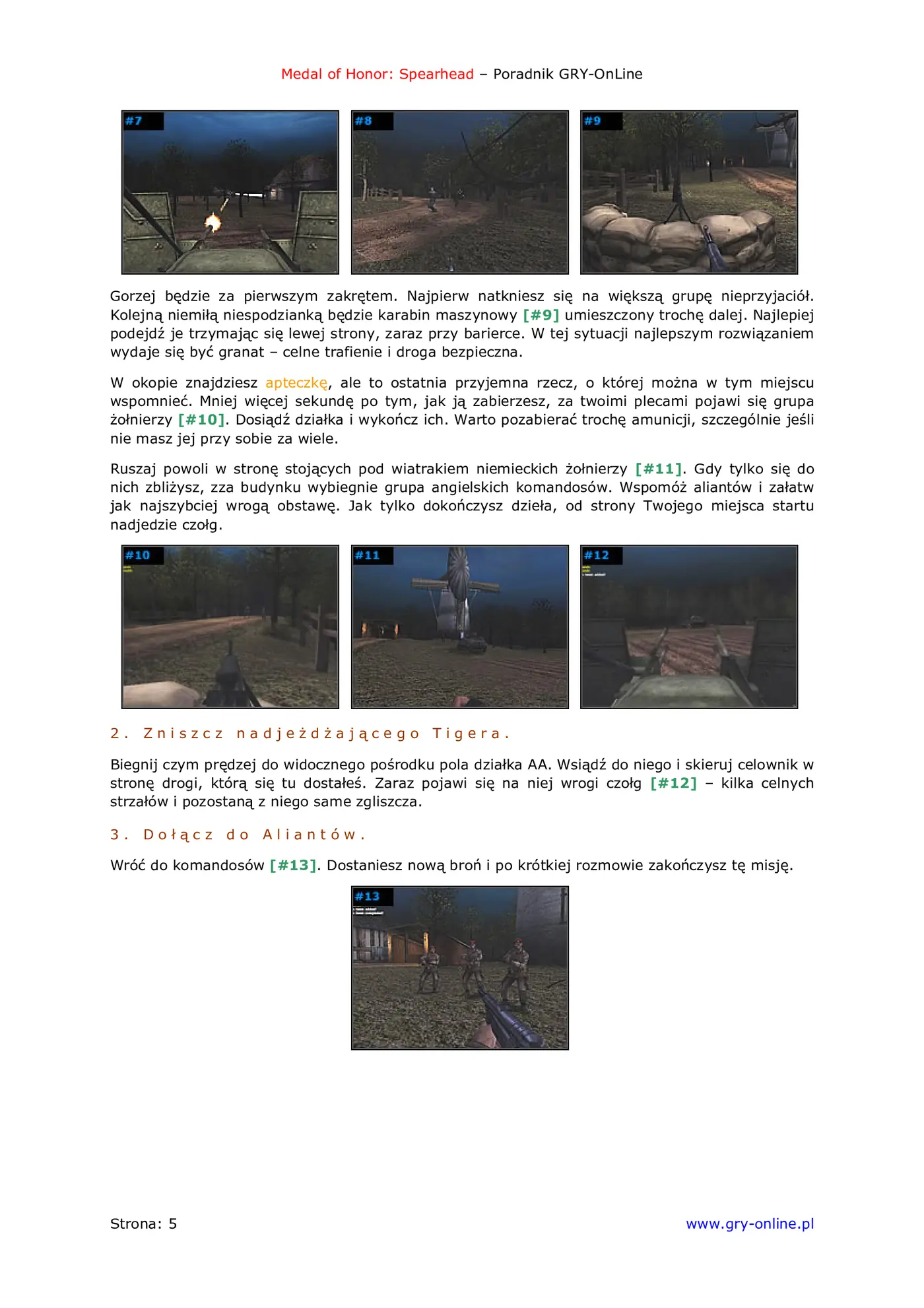 Fragment „Medal of Honor: Allied Assault - Spearhead - poradnik do gry” — strona 6 z 8