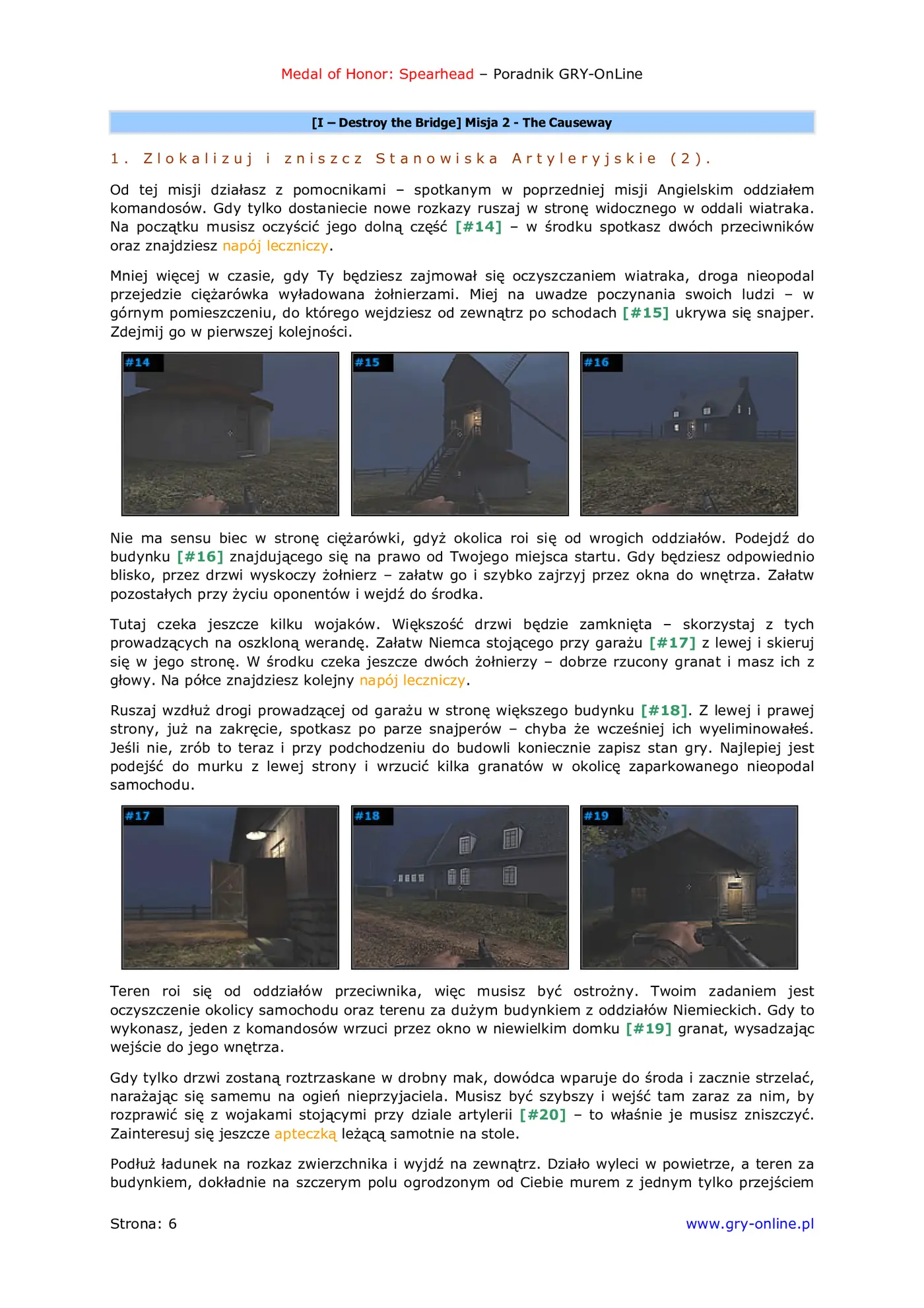 Fragment „Medal of Honor: Allied Assault - Spearhead - poradnik do gry” — strona 7 z 8