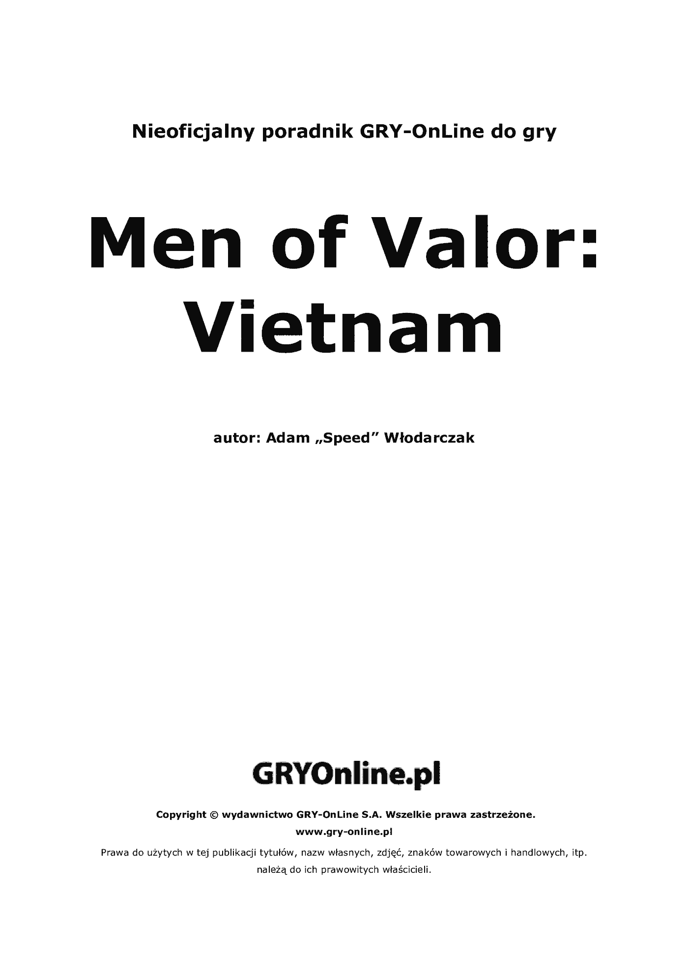 Fragment „Men of Valor: Vietnam - poradnik do gry” — strona 2 z 8