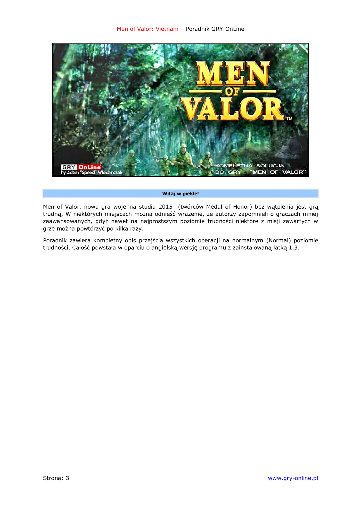 Fragment „Men of Valor: Vietnam - poradnik do gry” — strona 4 z 8