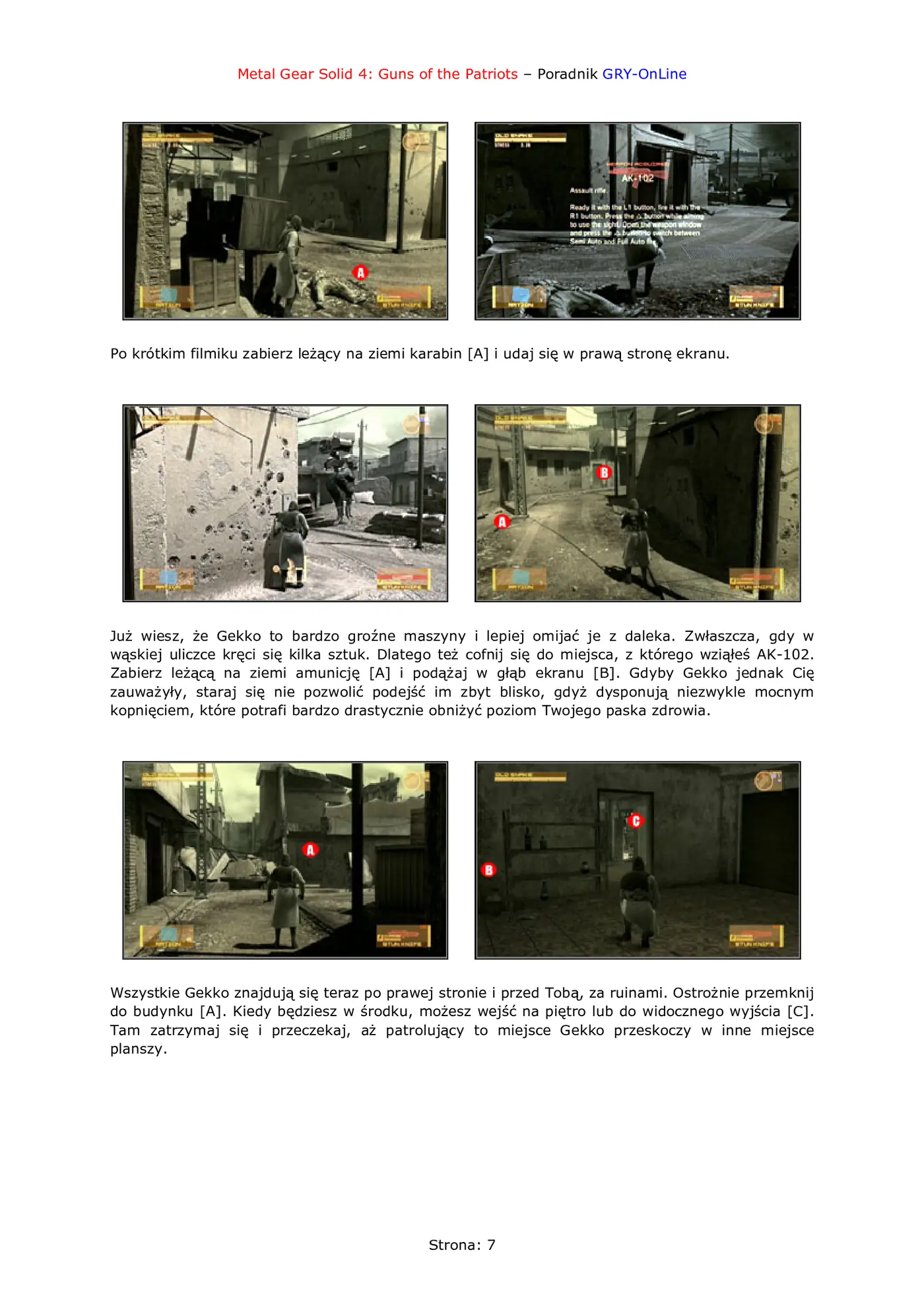 Fragment „Metal Gear Solid 4: Guns of the Patriots - poradnik do gry” — strona 8 z 8