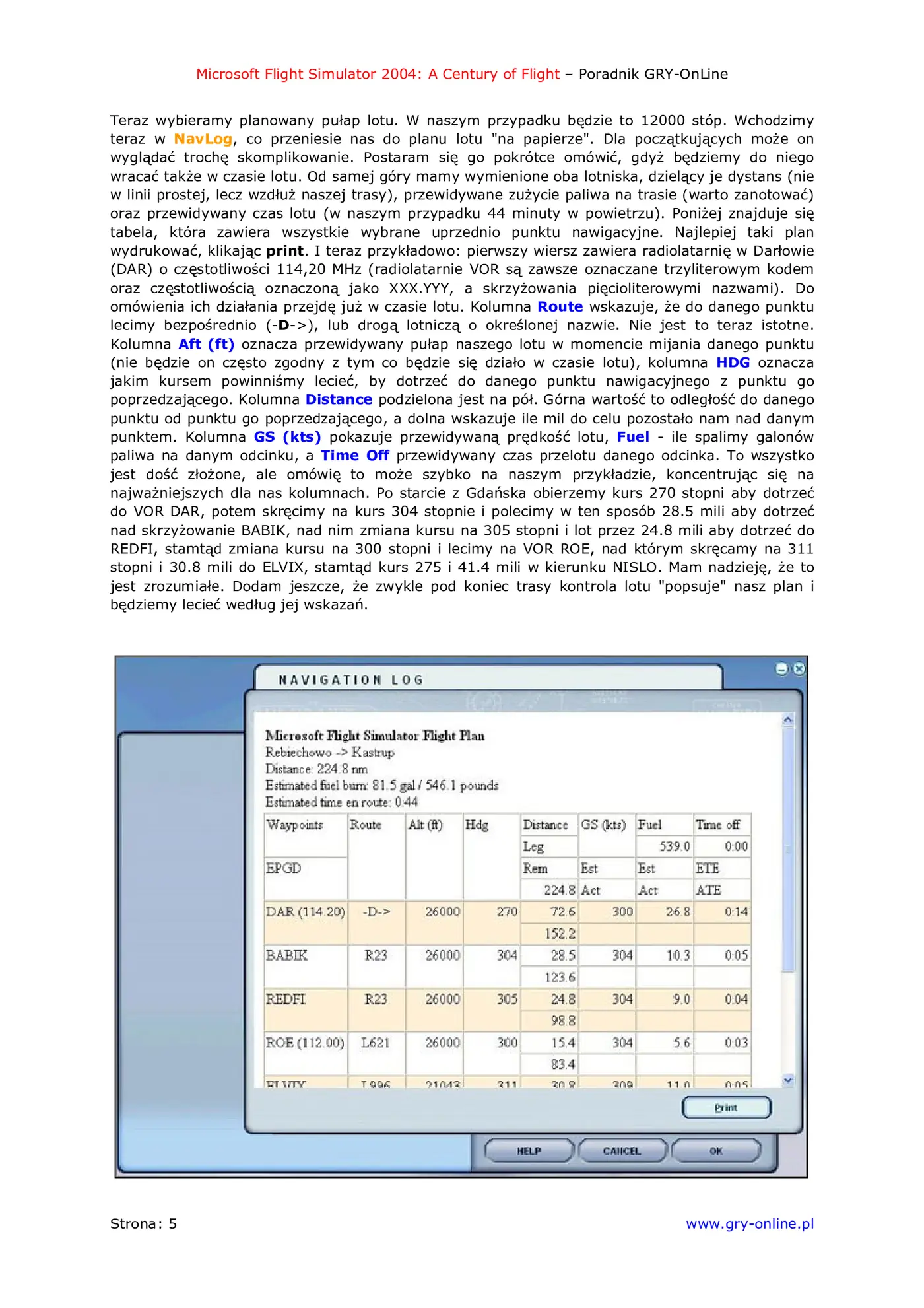 Fragment „Microsoft Flight Simulator 2004: A Century of Flight - poradnik do gry” — strona 6 z 8