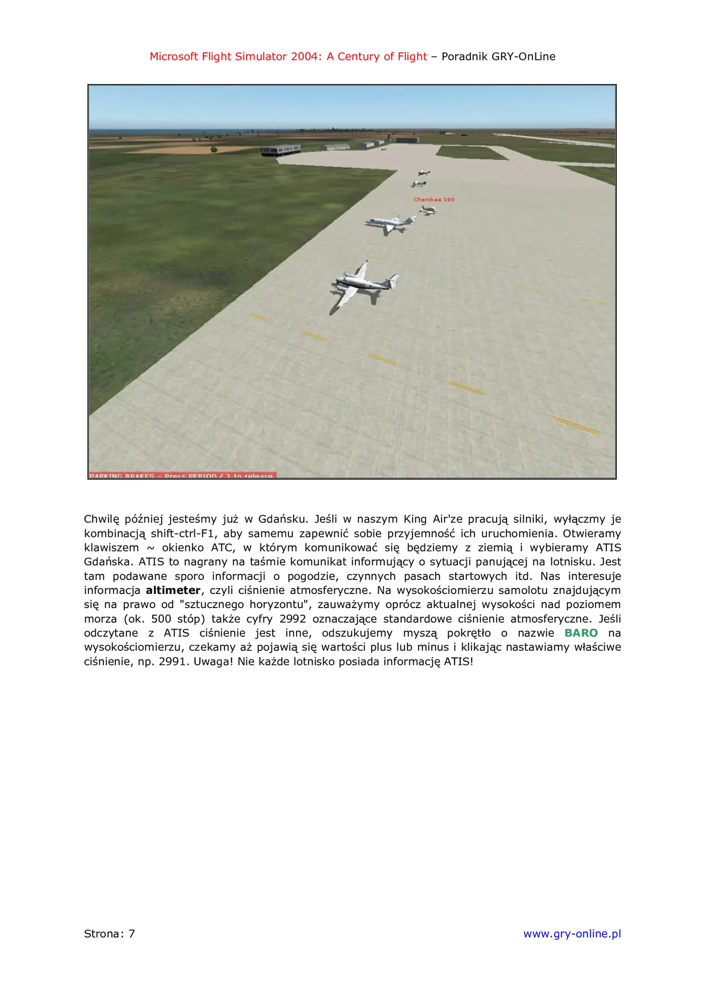 Fragment „Microsoft Flight Simulator 2004: A Century of Flight - poradnik do gry” — strona 8 z 8