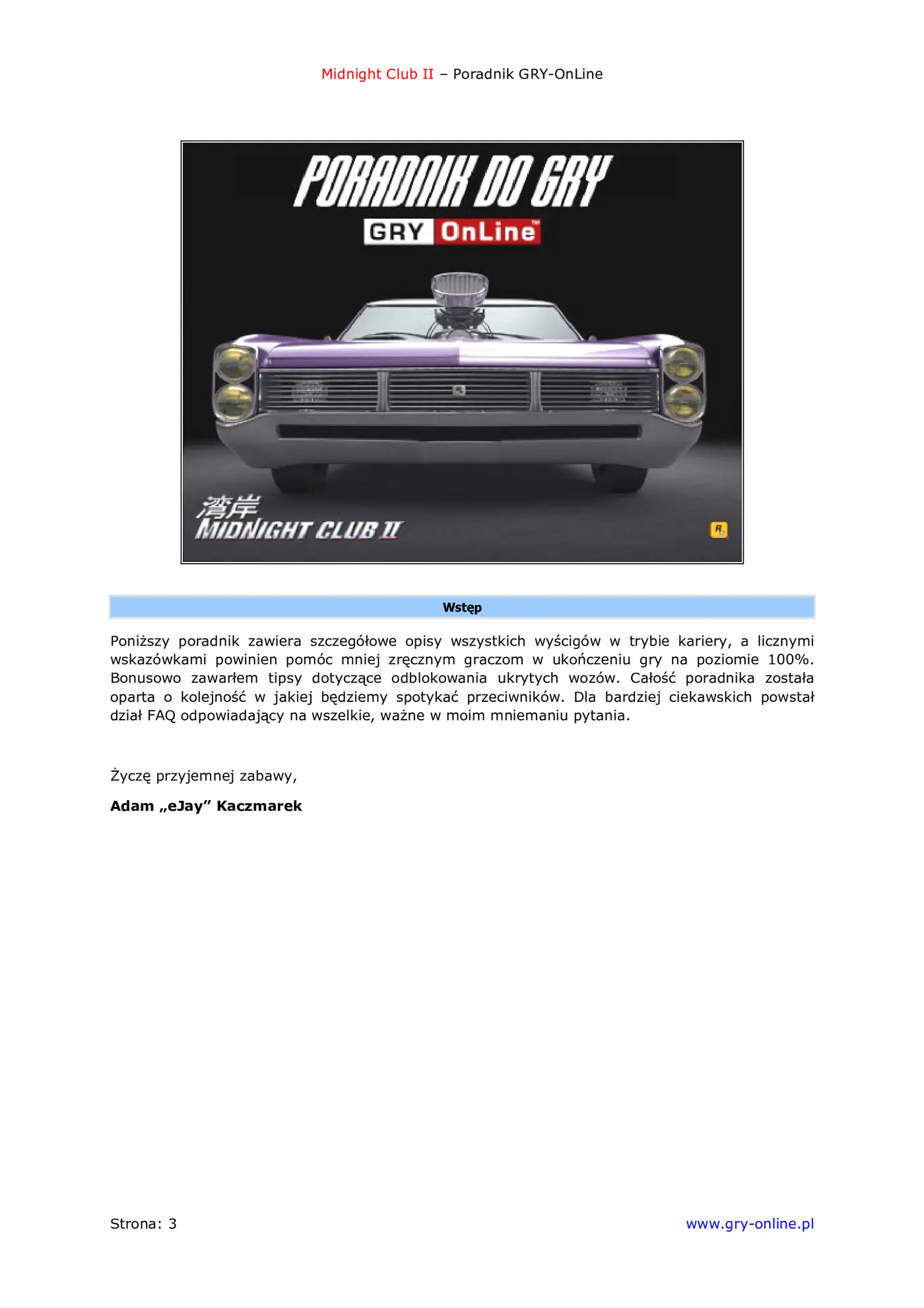 Fragment „Midnight Club II - poradnik do gry” — strona 4 z 8