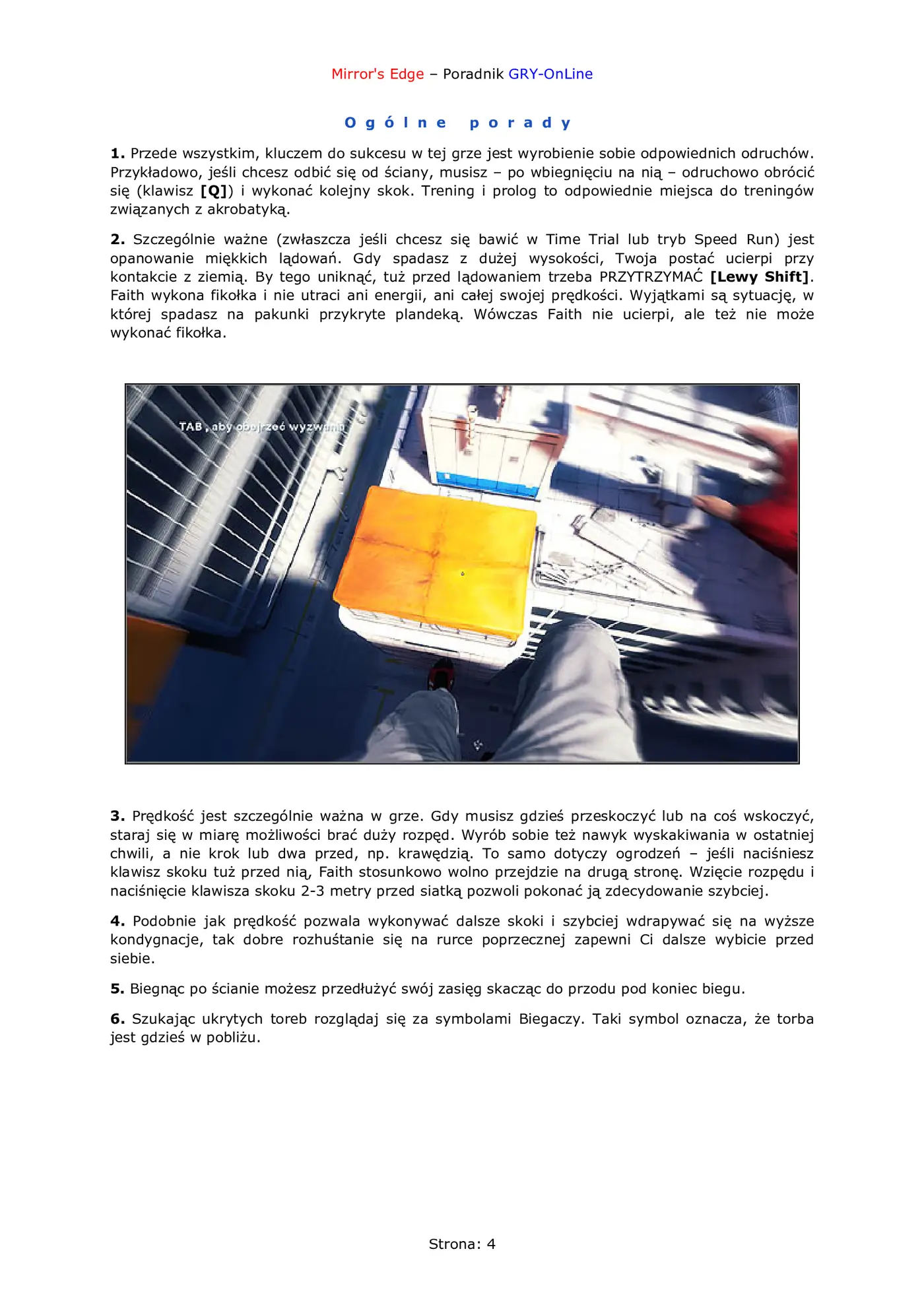 Fragment „Mirror's Edge - PC - poradnik do gry” — strona 5 z 8