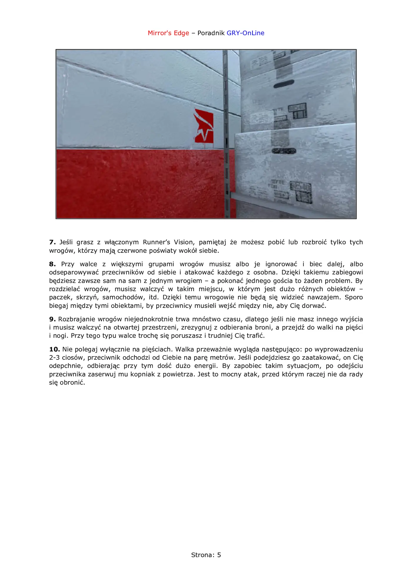 Fragment „Mirror's Edge - PC - poradnik do gry” — strona 6 z 8