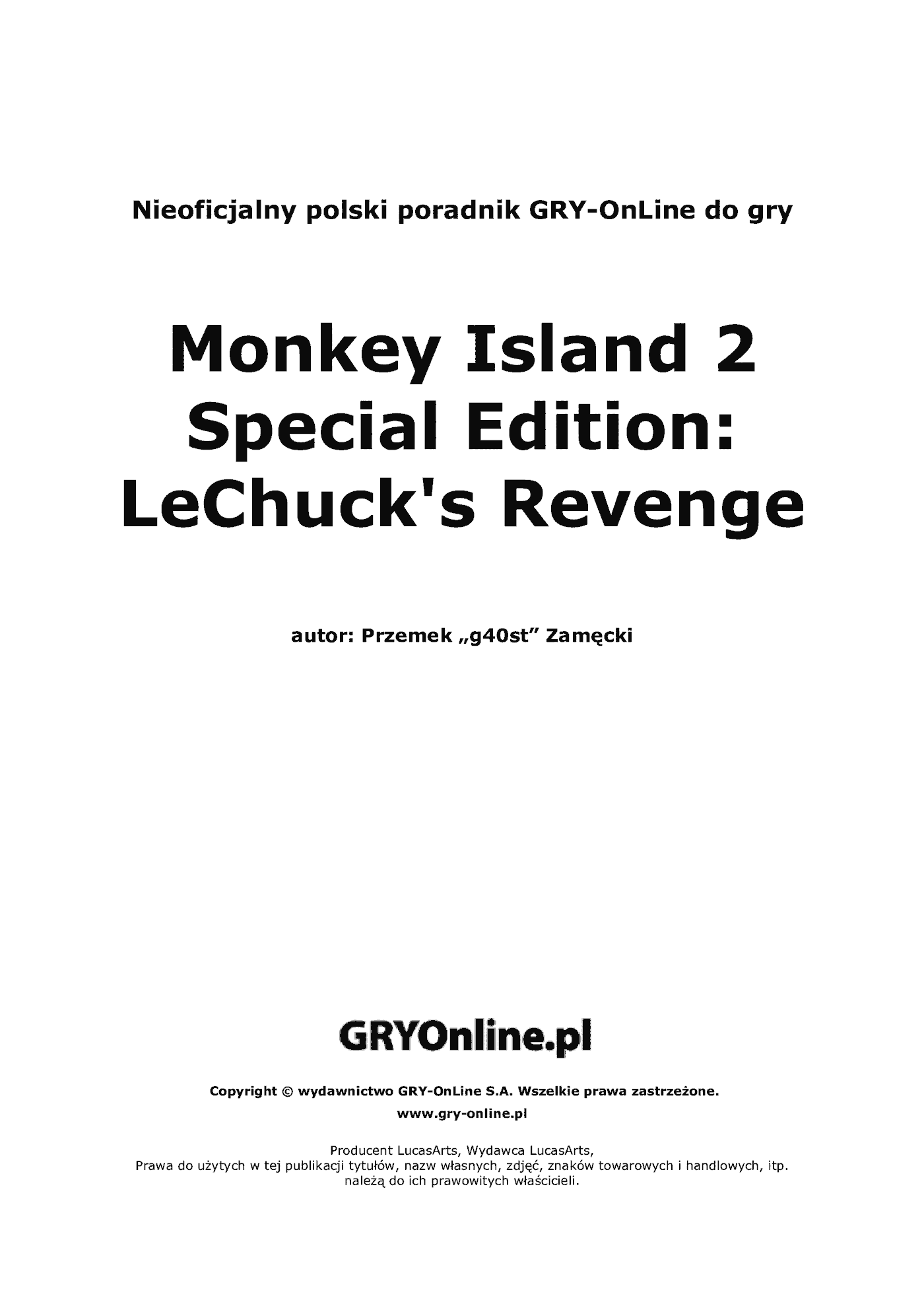 Fragment „Monkey Island 2: LeChuck's Revenge - poradnik do gry” — strona 2 z 8