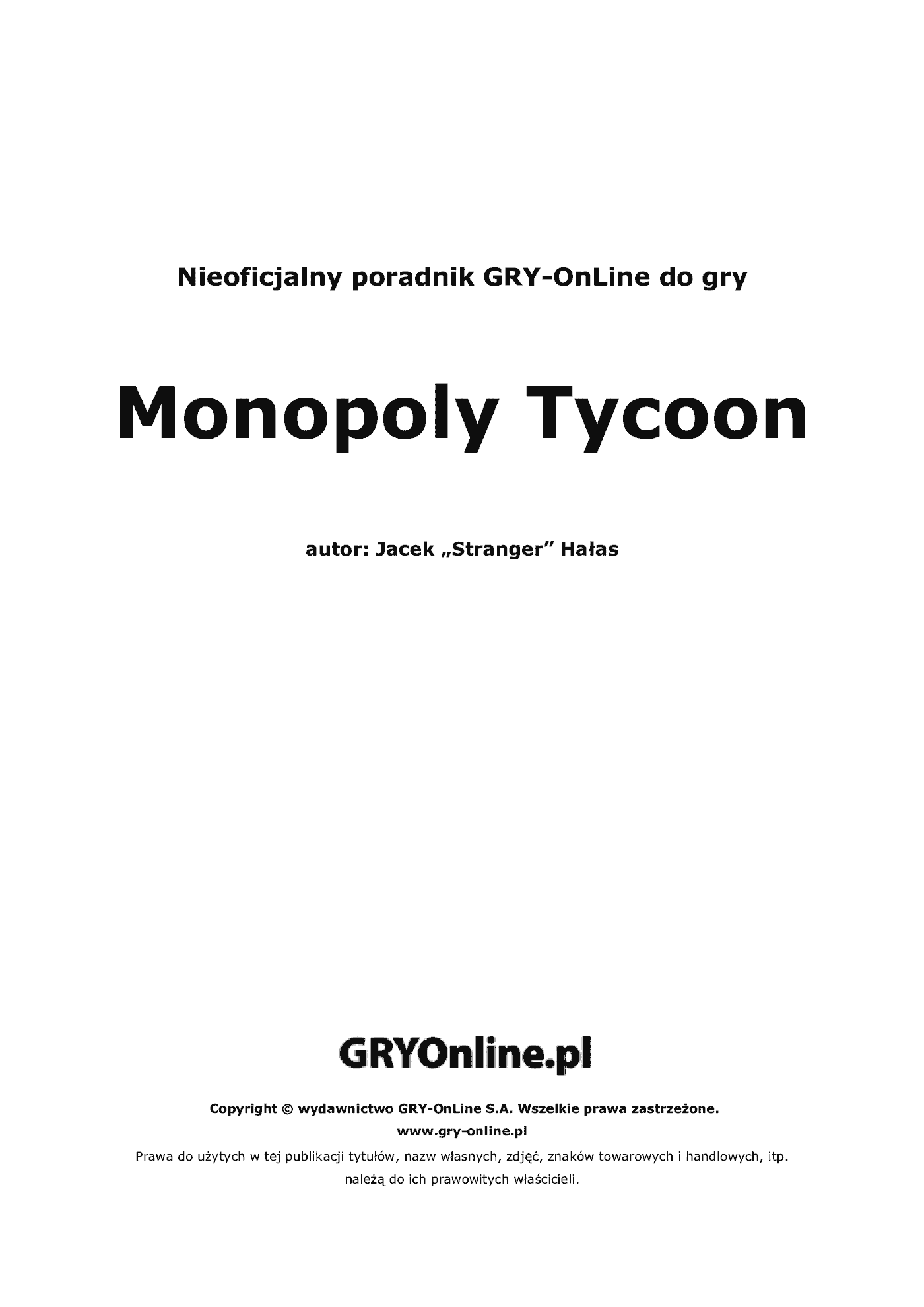 Fragment „Monopoly Tycoon - poradnik do gry” — strona 2 z 8